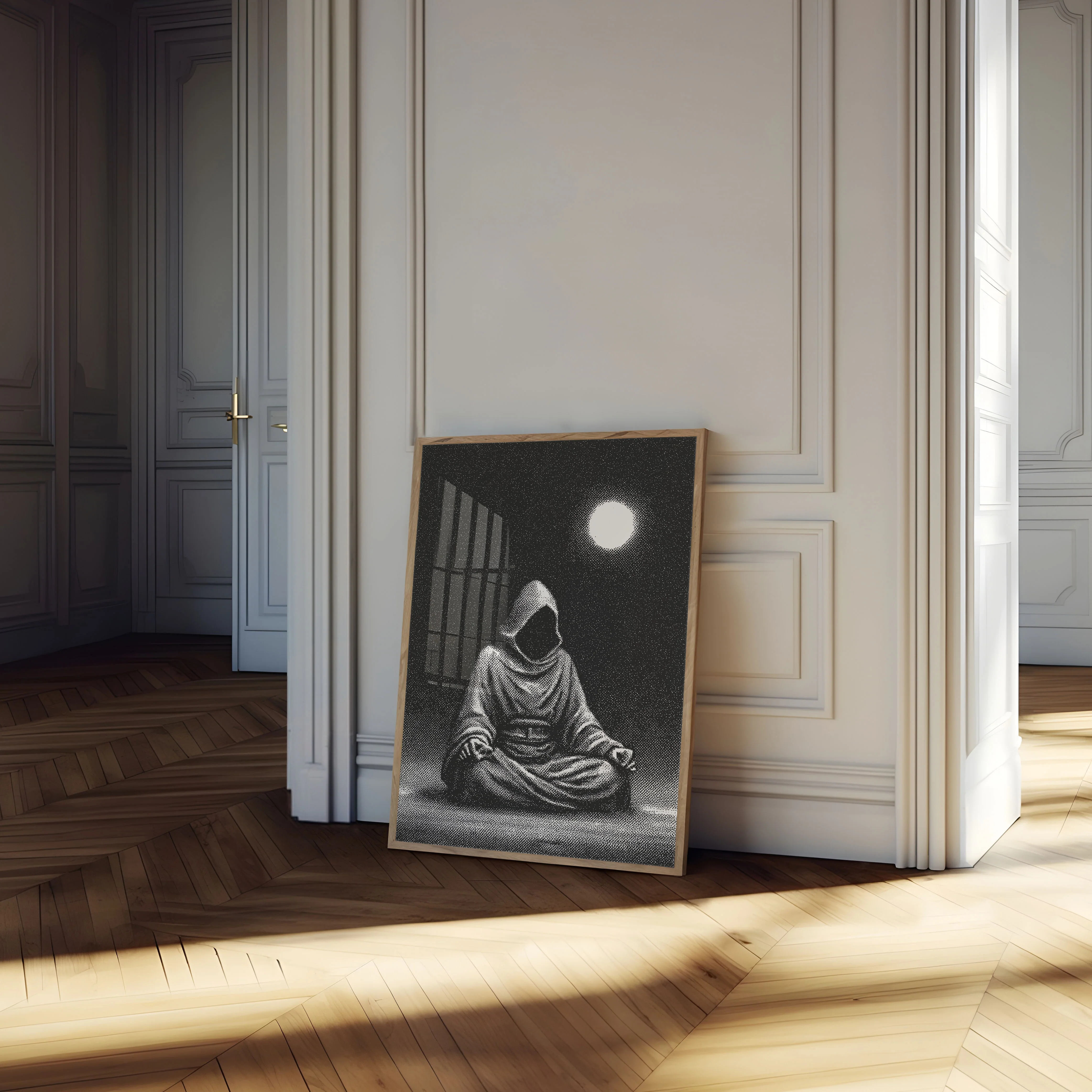 Astronaut Meditating Under Moonlight Poster - Image 4