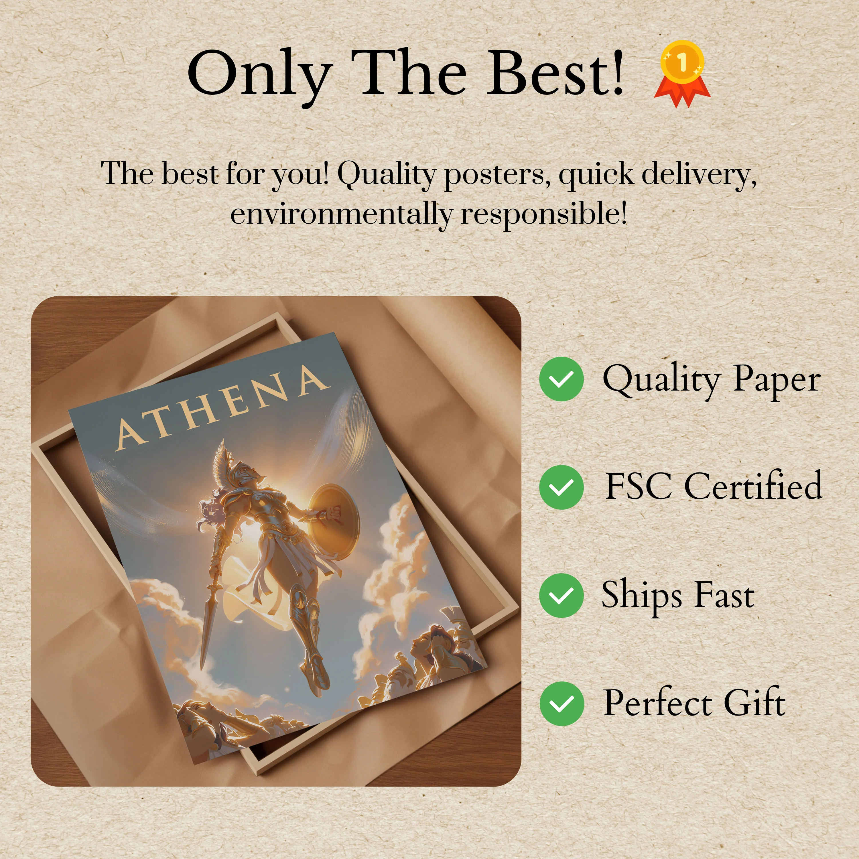 Athena Goddess of Wisdom Poster - Image 3