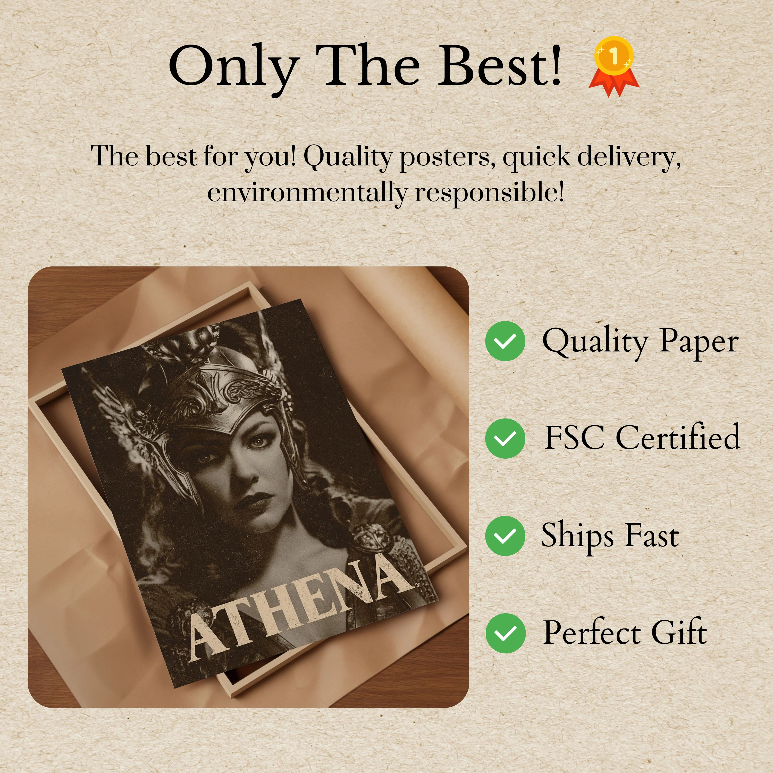 Athena Goddess Vintage Poster - Image 3