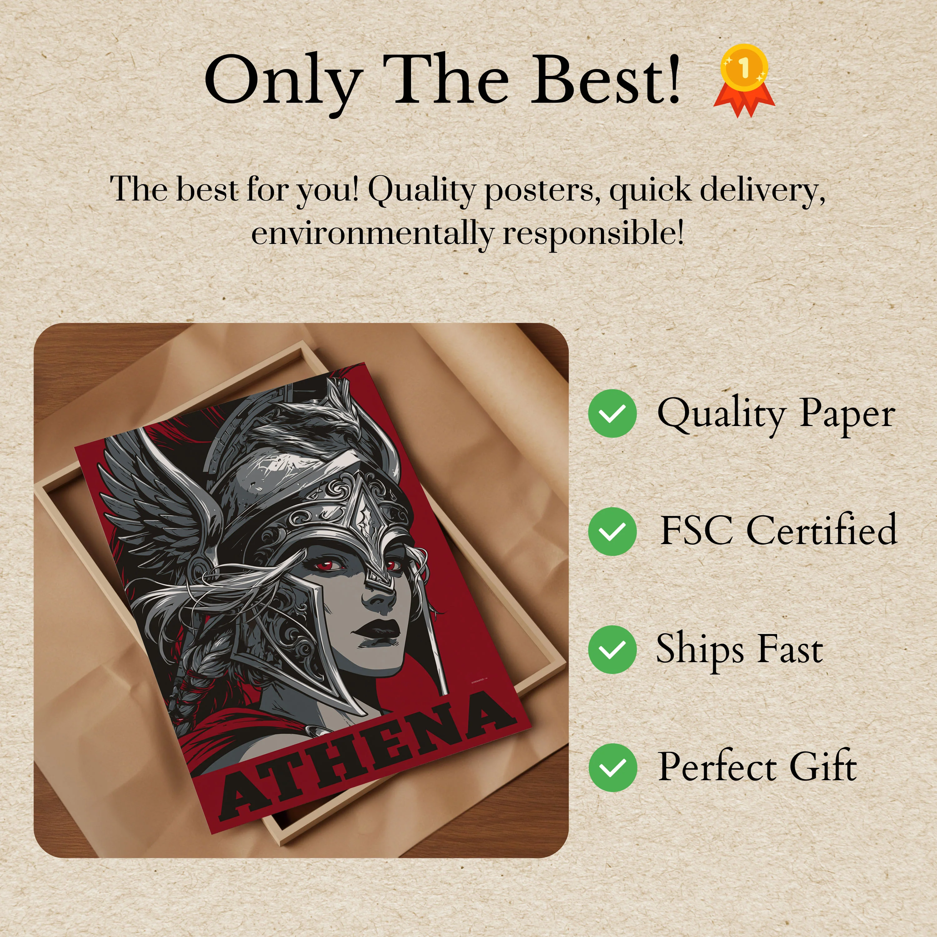 Athena Goddess Warrior Poster - Image 3