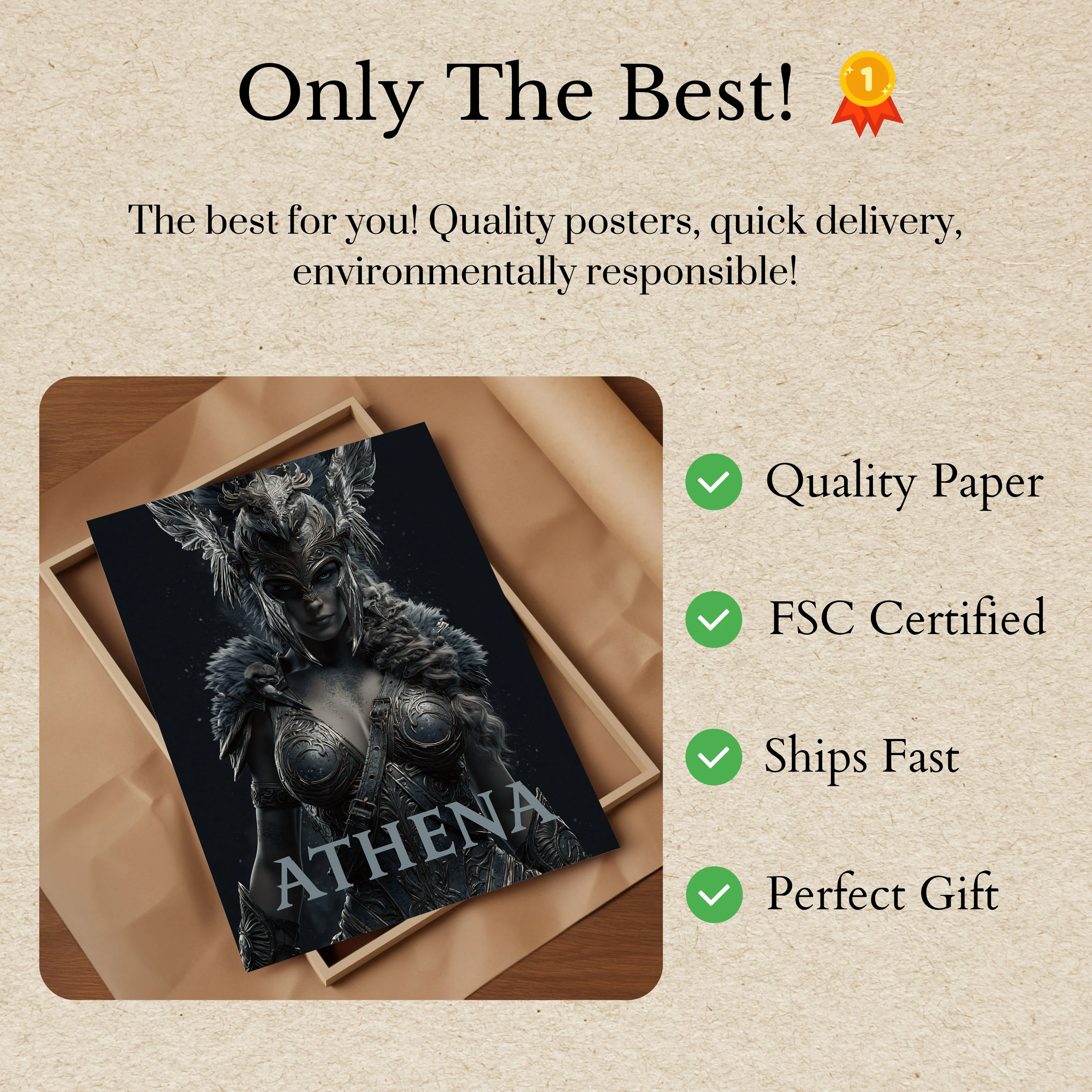Athena Goddess Warrior Poster - Image 3