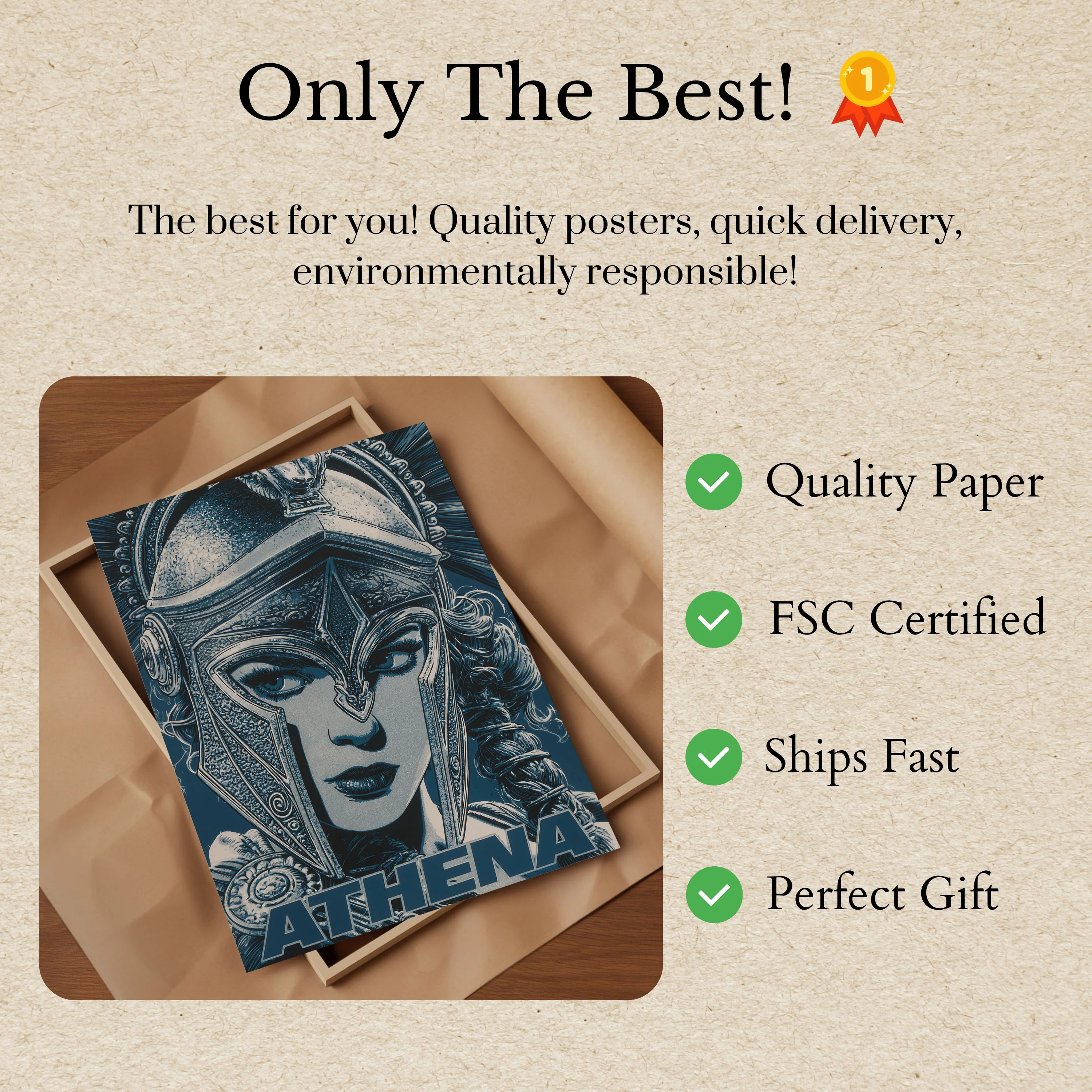 Athena Goddess Warrior Poster - Image 3