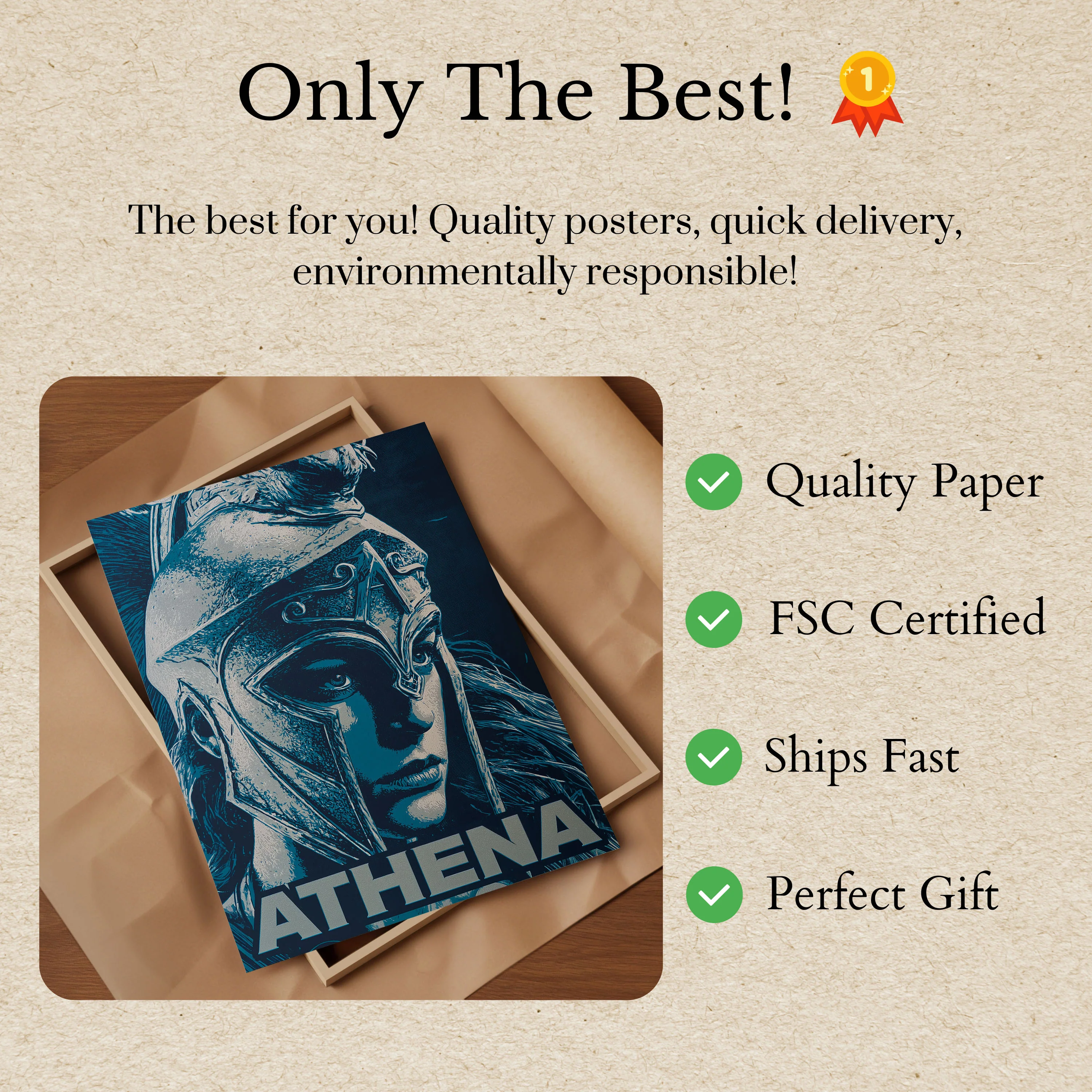 Athena Greek Goddess Poster - Image 3