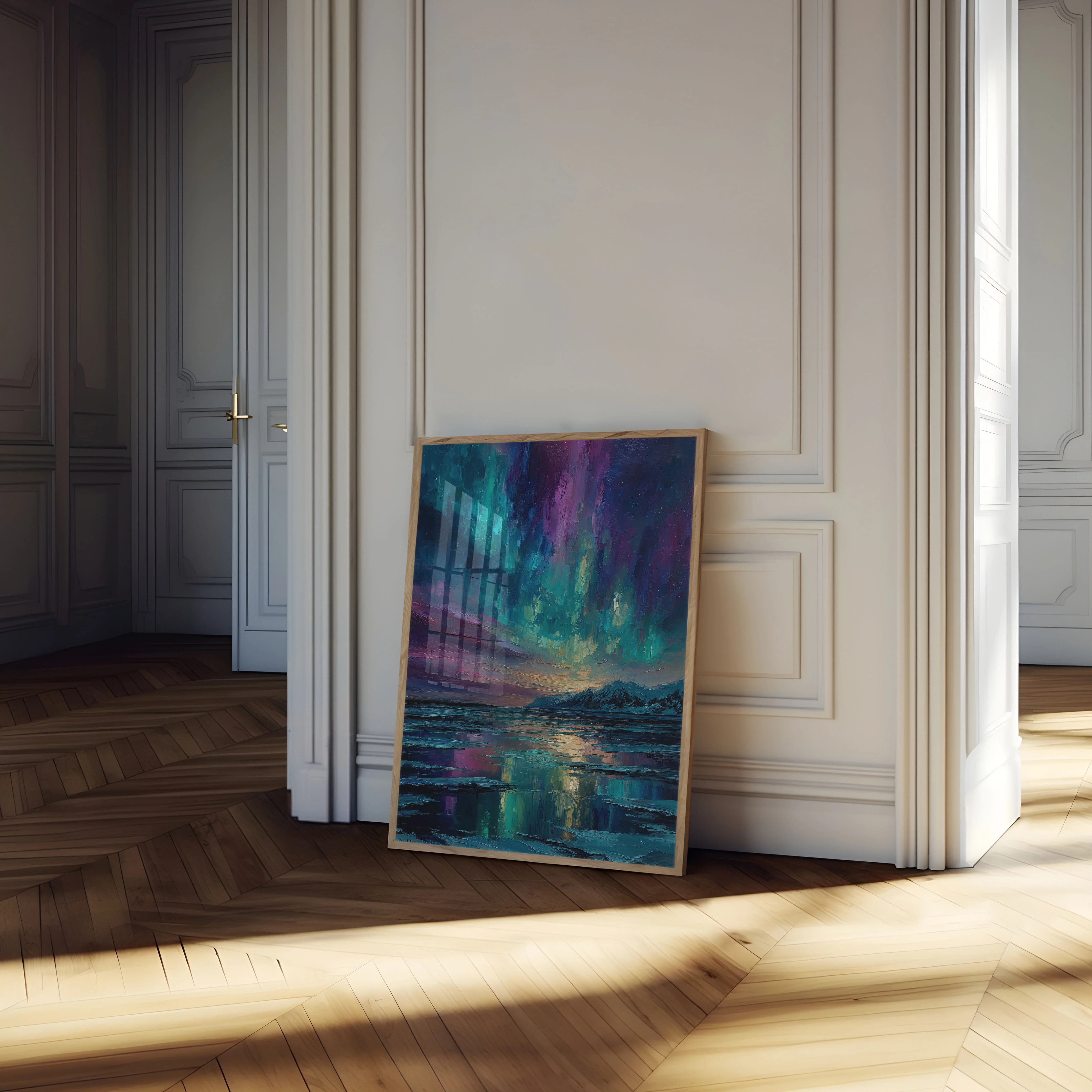Aurora Borealis Mountain Landscape Poster - Image 4