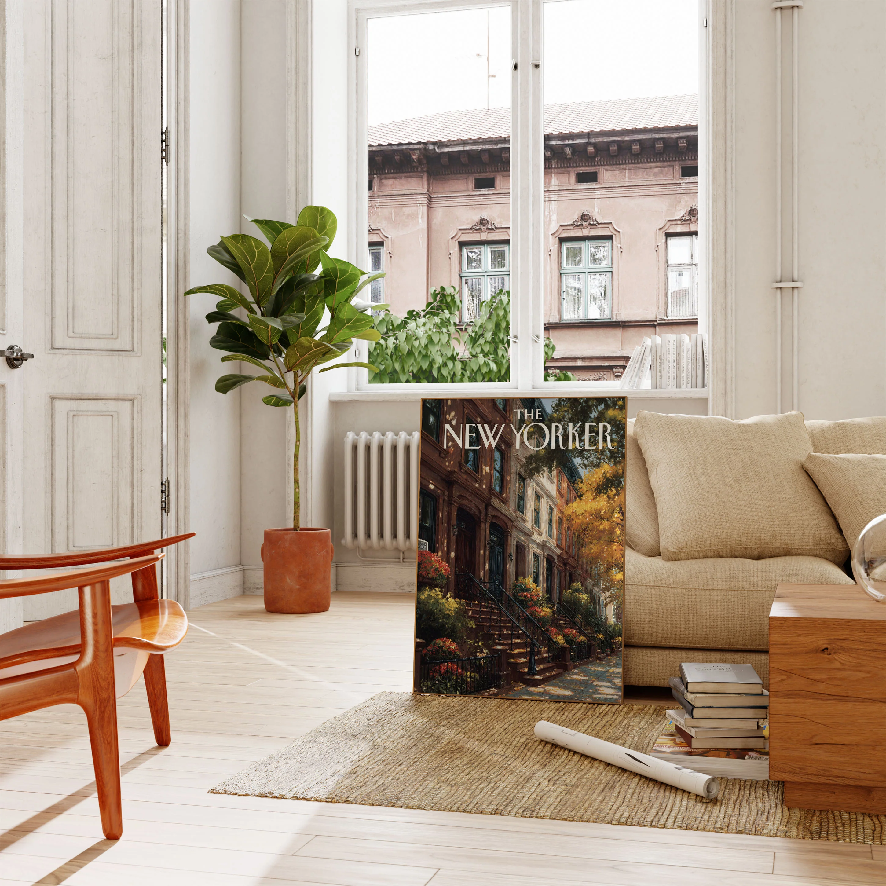 Autumn Brownstone New York Poster - Image 2