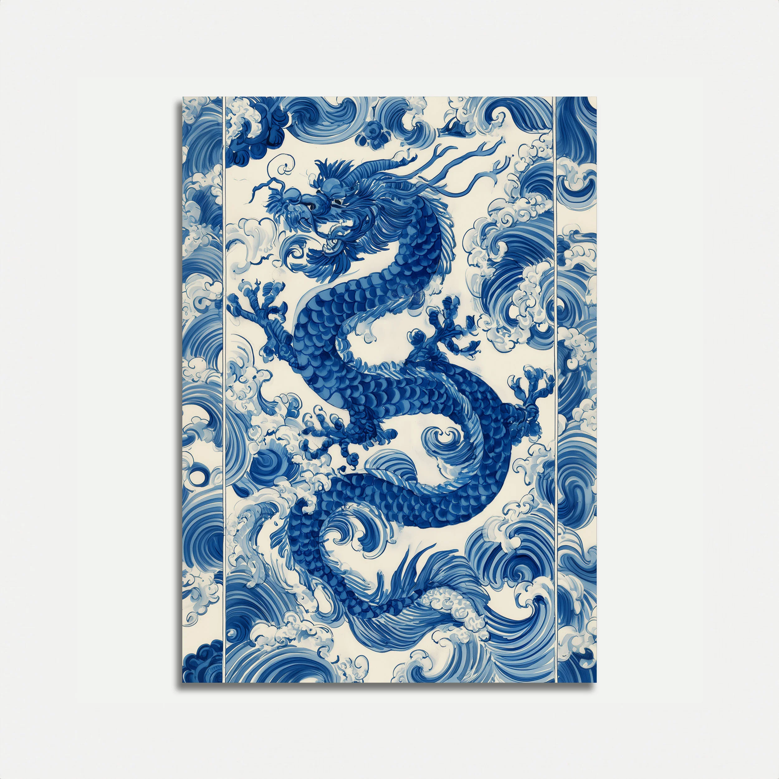 Azure Dragon Waves Poster