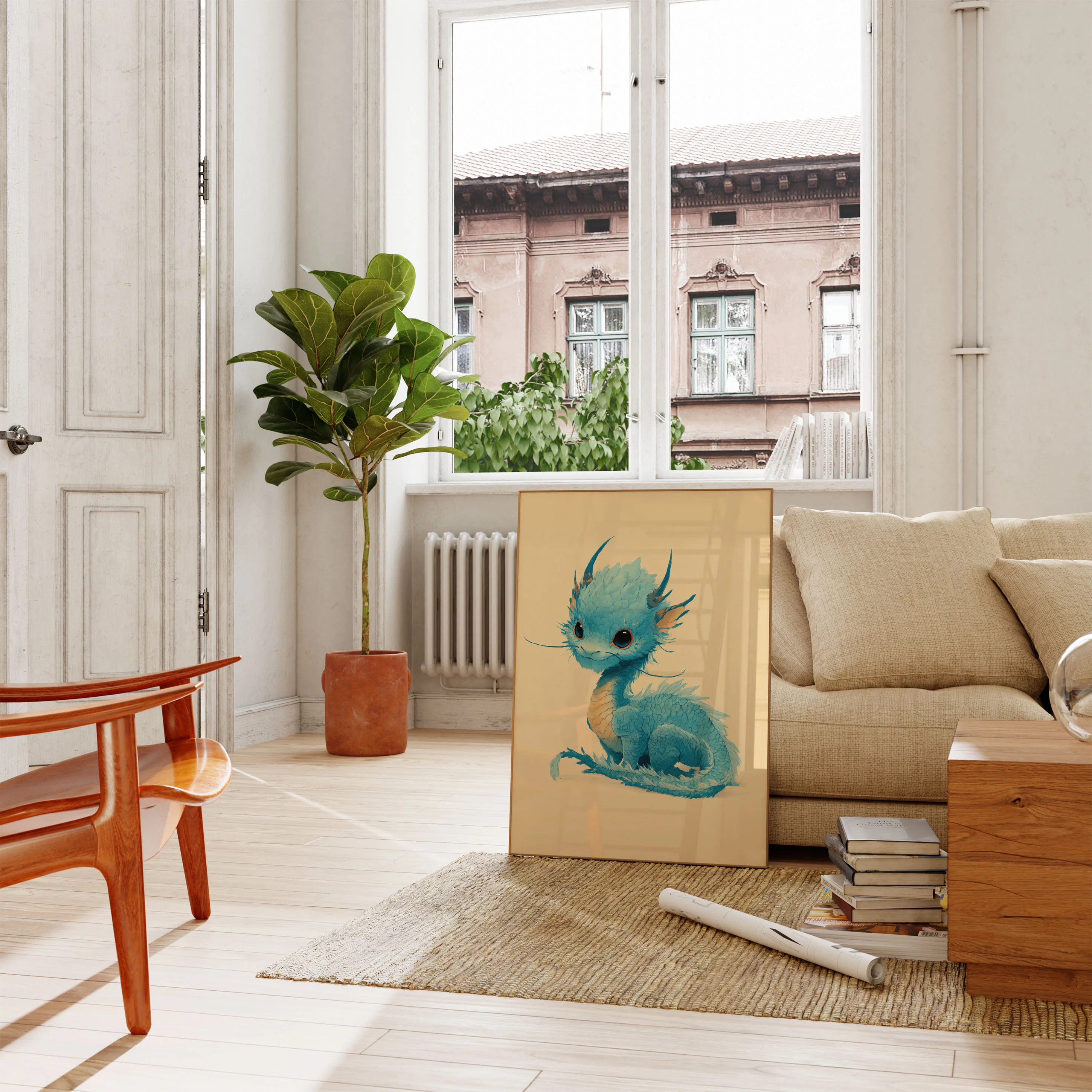 Baby Blue Dragon Fantasy Poster - Image 2