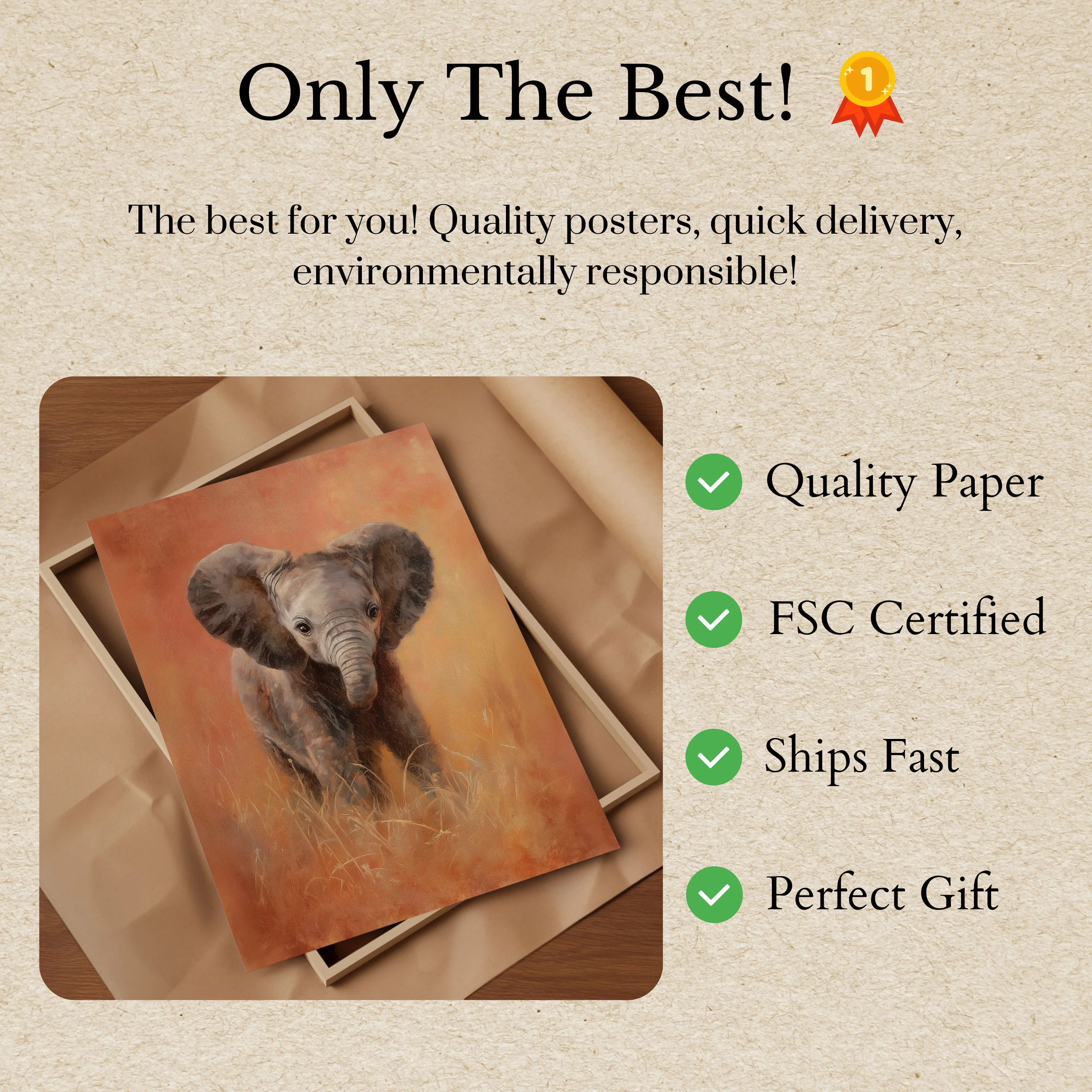 Baby Elephant Wilderness Poster - Image 3