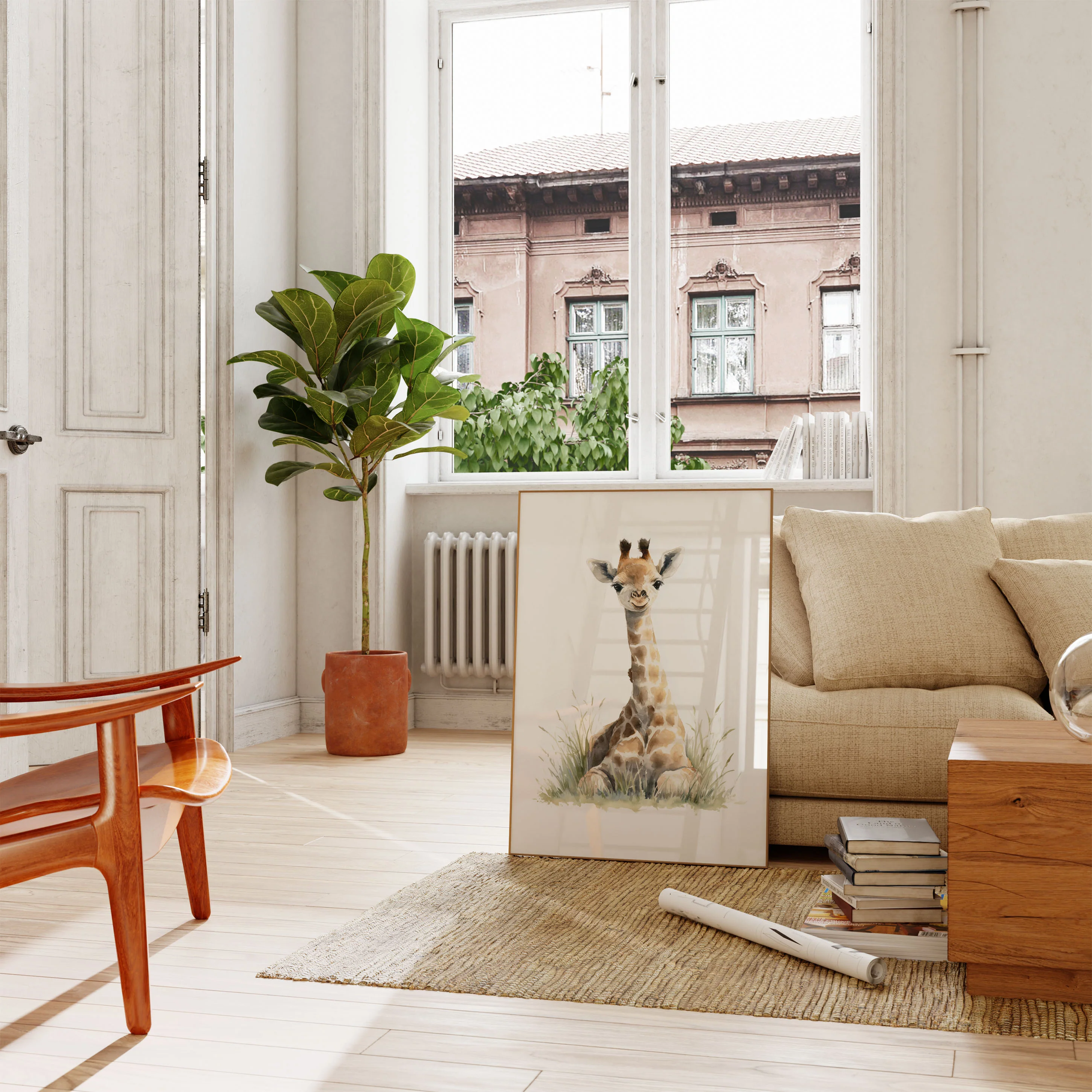 Baby Giraffe Sitting Poster - Image 2