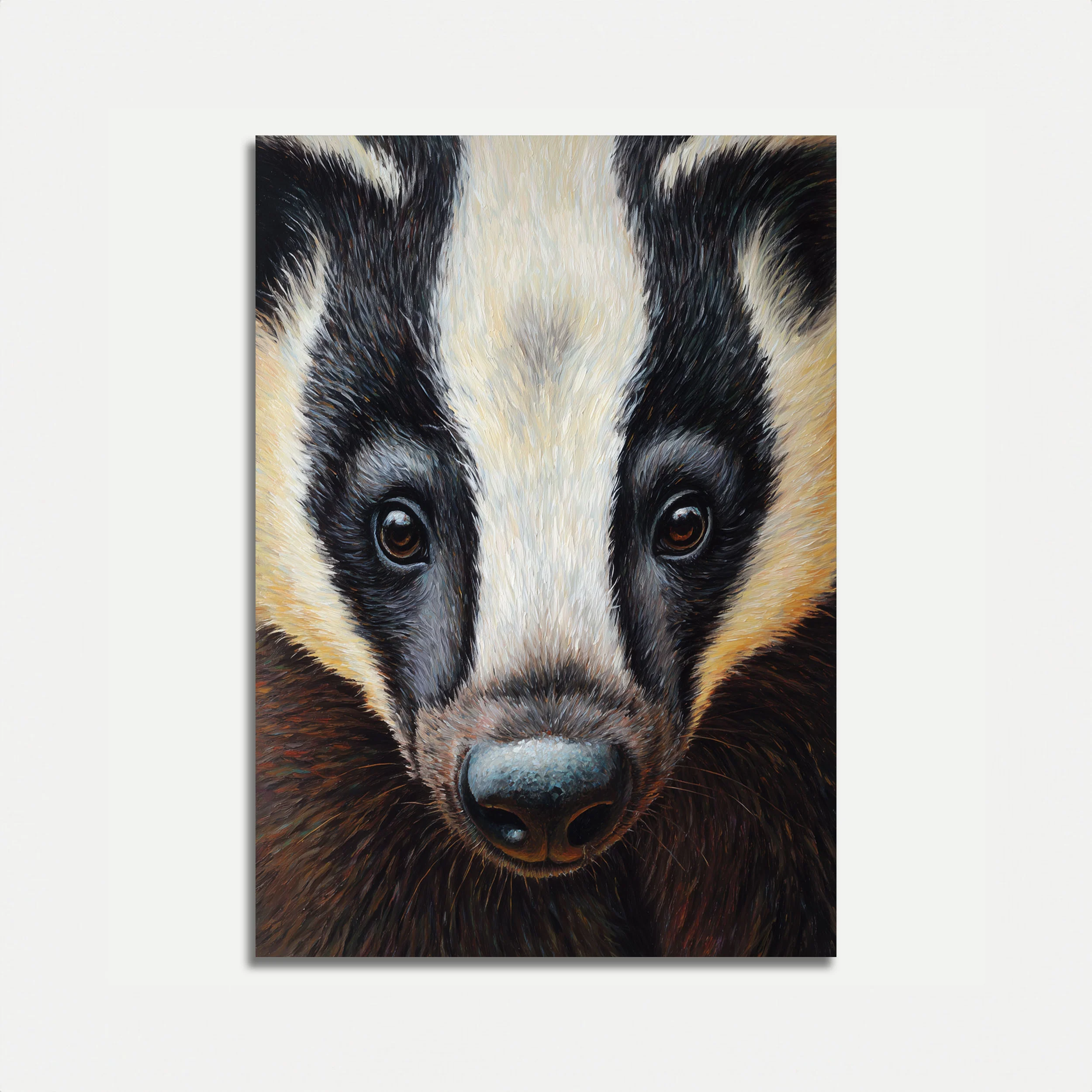 Badger Face Portrait Poster