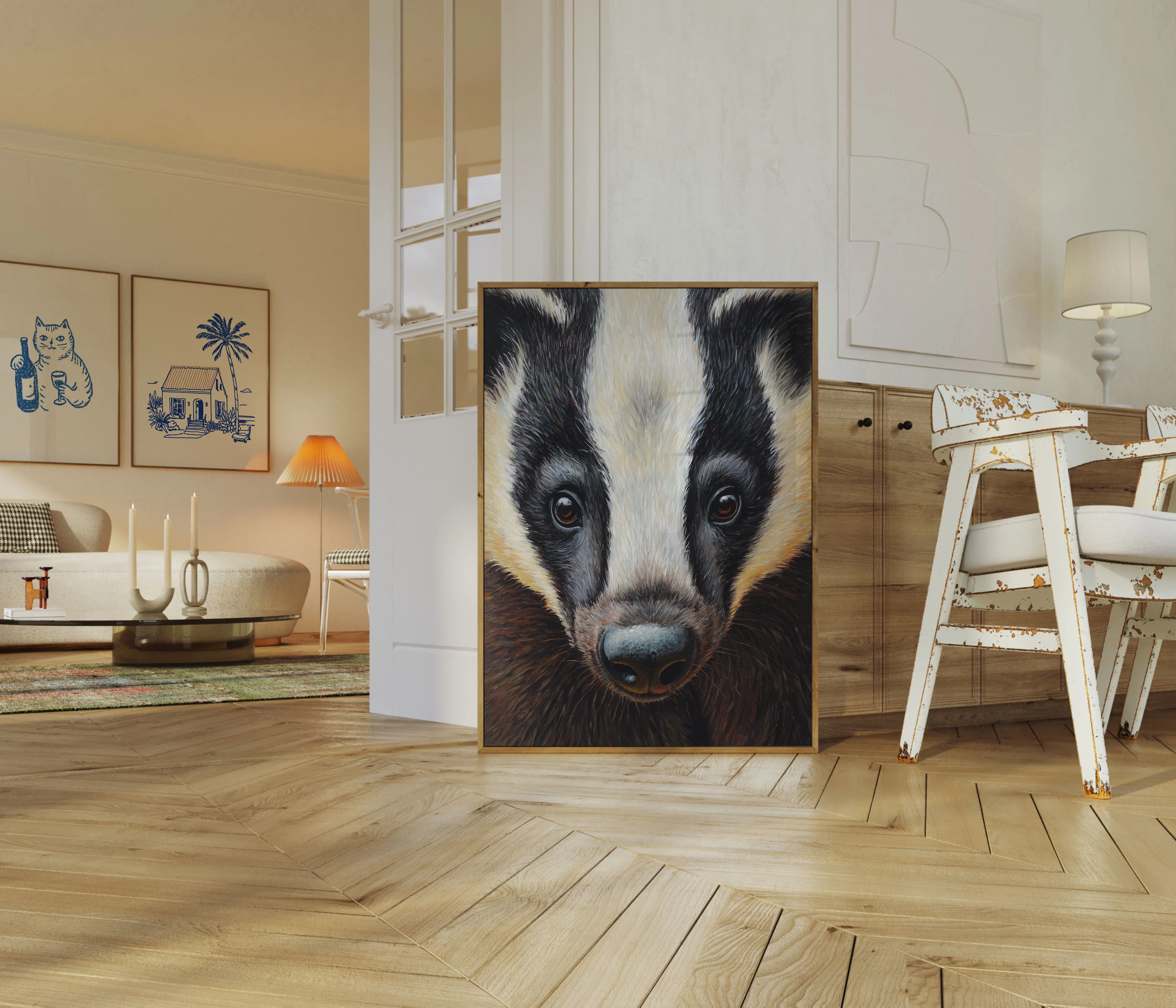 Badger Face Portrait Poster - Image 5