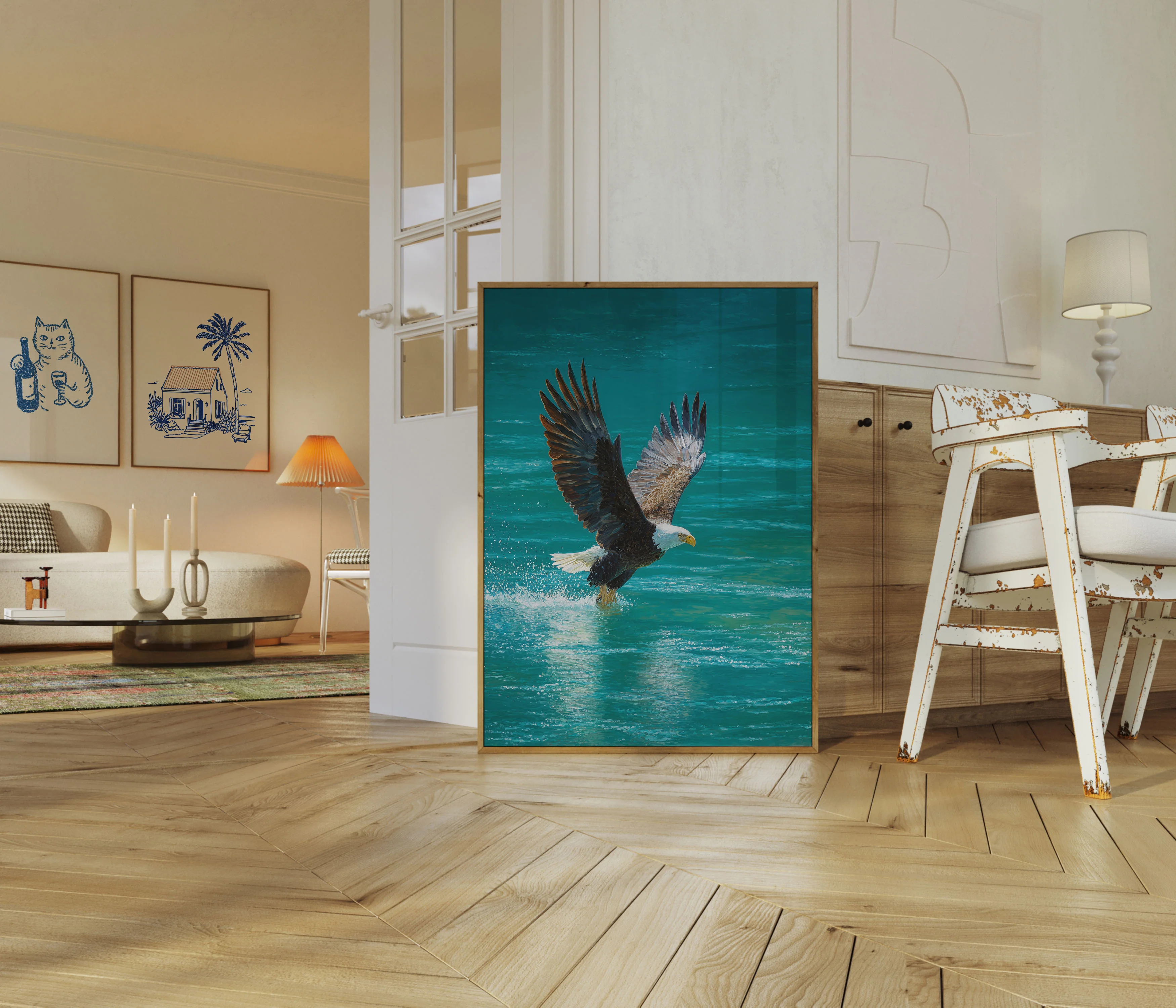 Bald Eagle Ocean Hunting Poster - Image 5