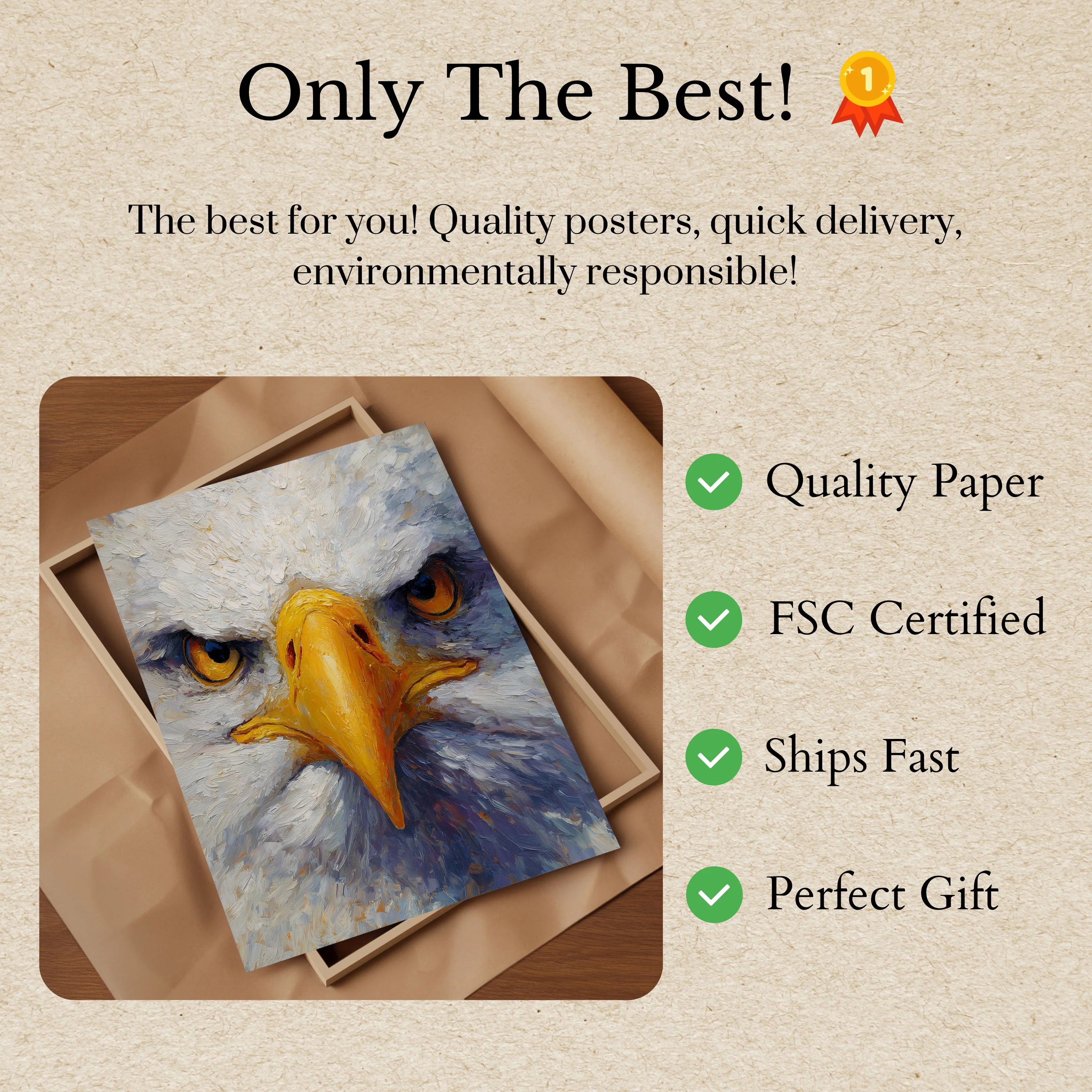 Bald Eagle Portrait Poster - Image 3