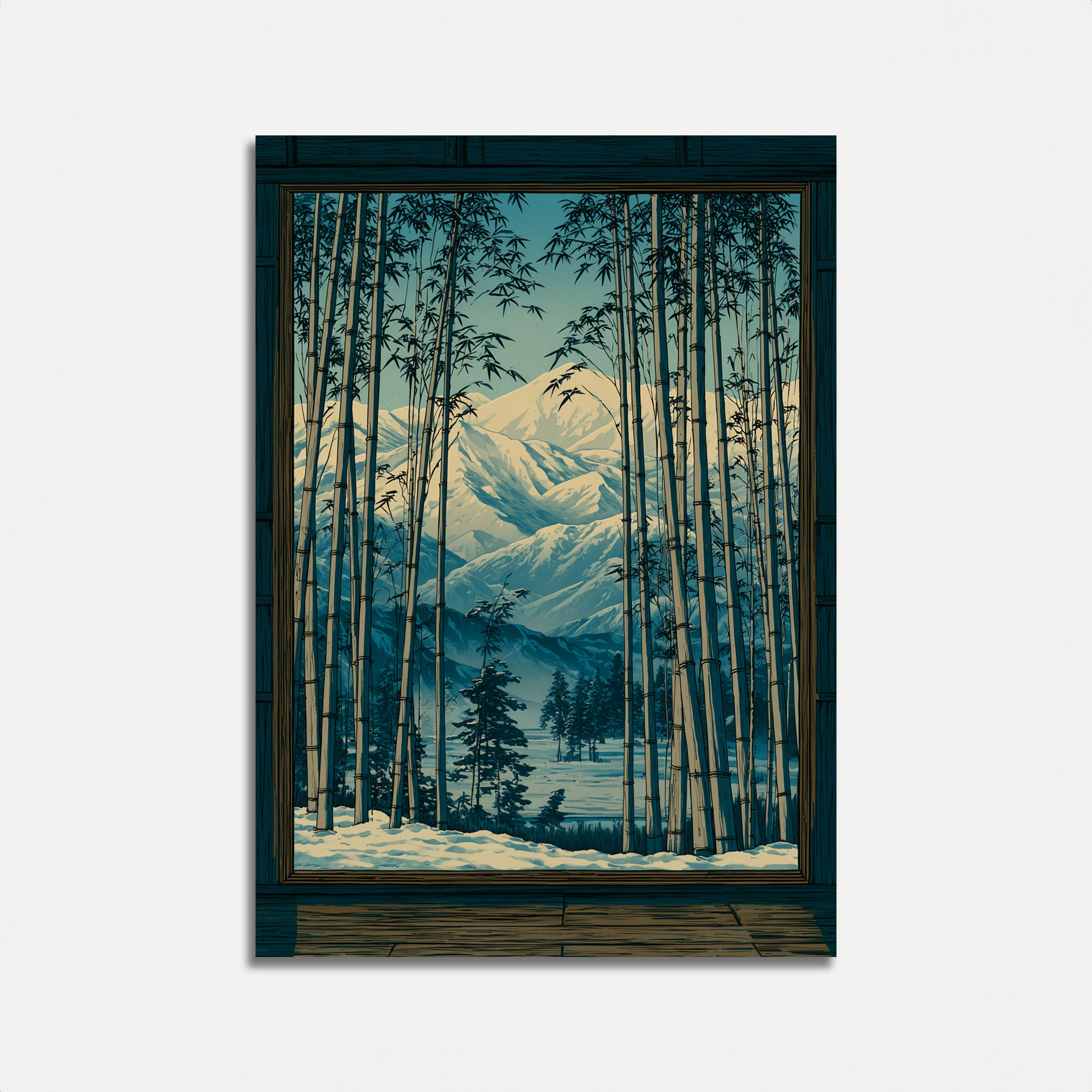 Bamboo Forest Mountain Vista Poster
