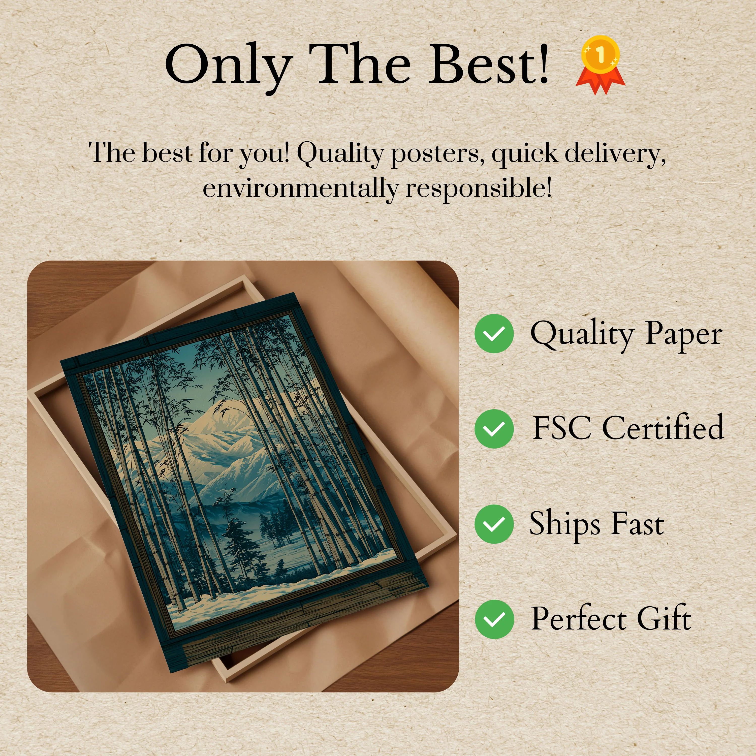 Bamboo Forest Mountain Vista Poster - Image 3