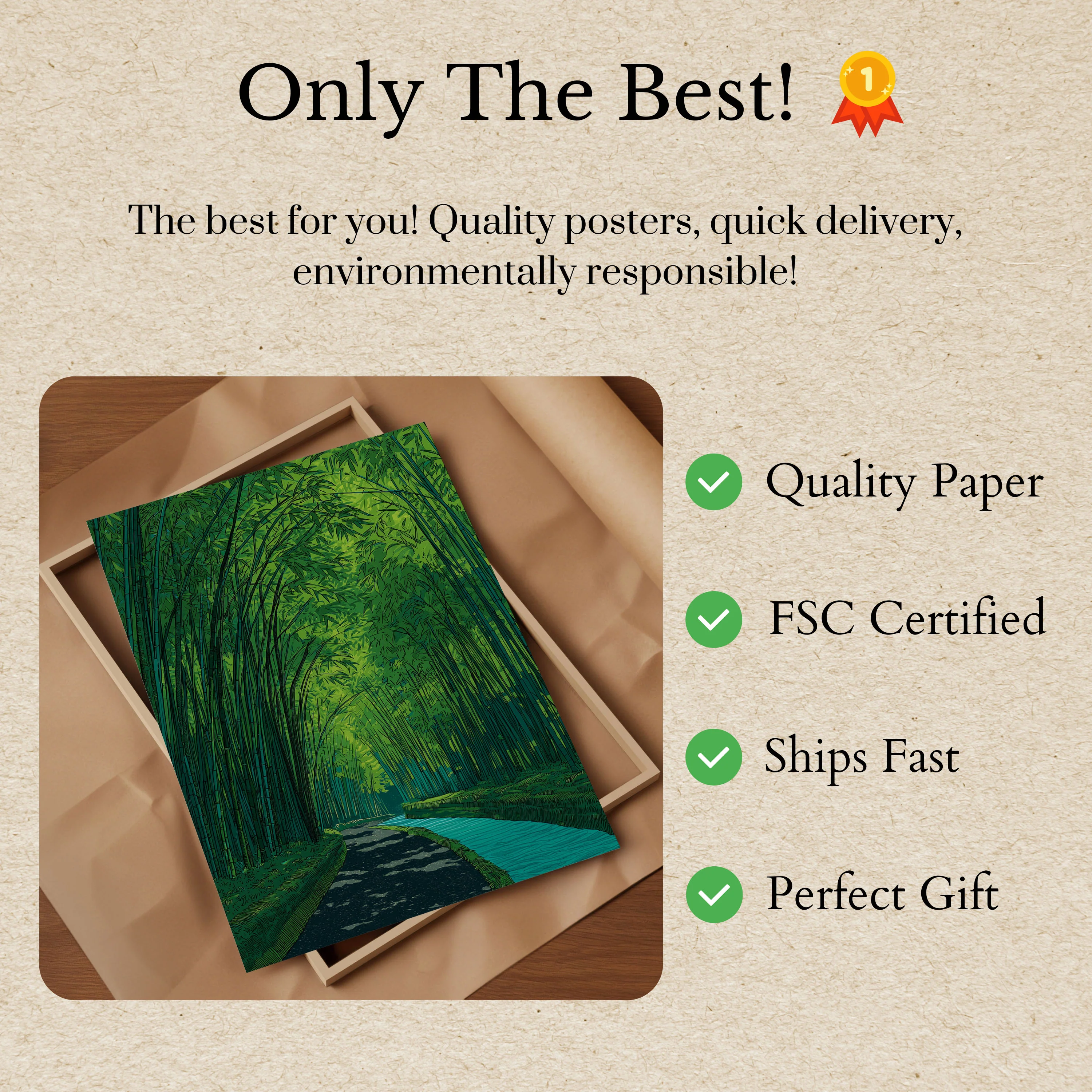 Bamboo Forest Path Poster - Image 3