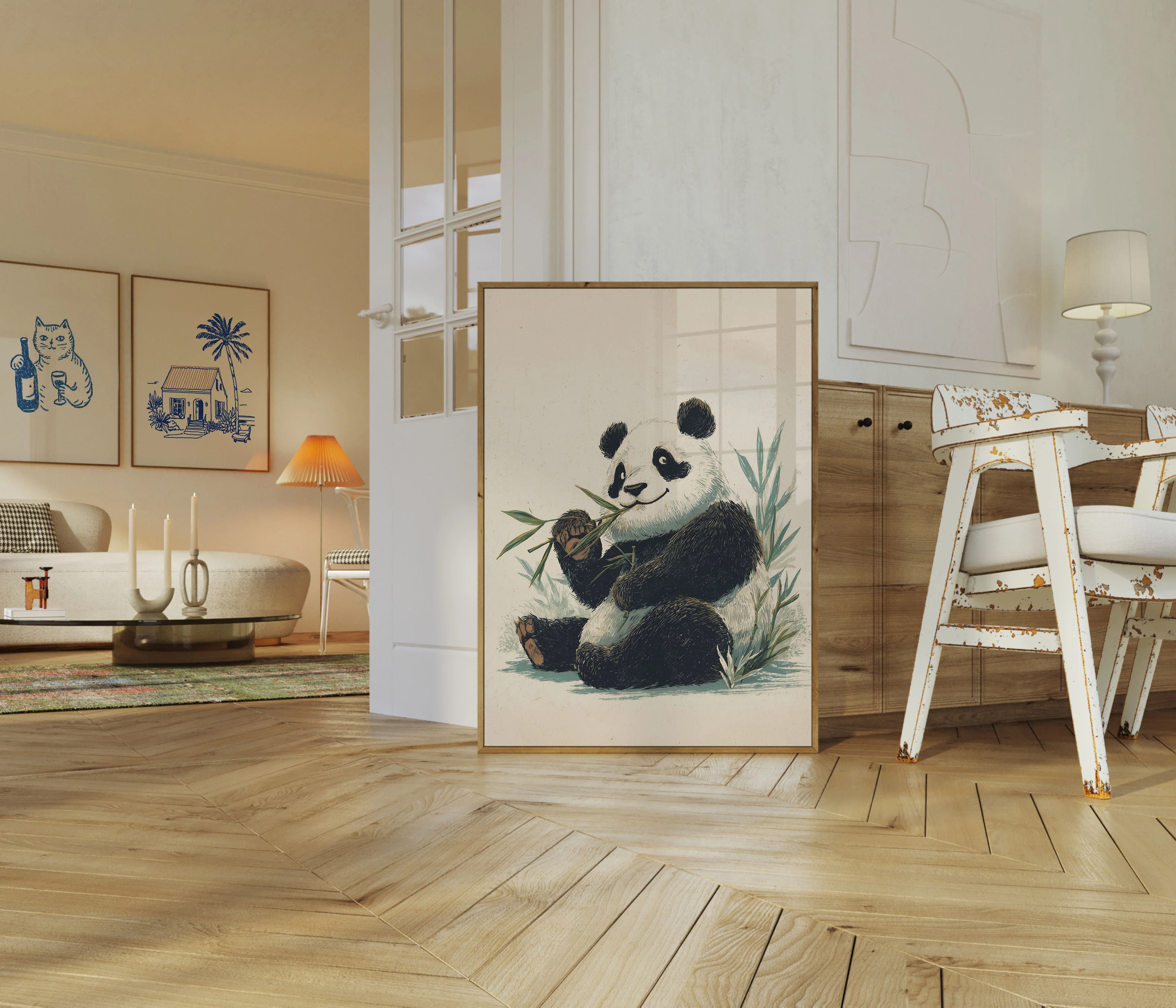 Bamboo Loving Panda Art Poster - Image 5
