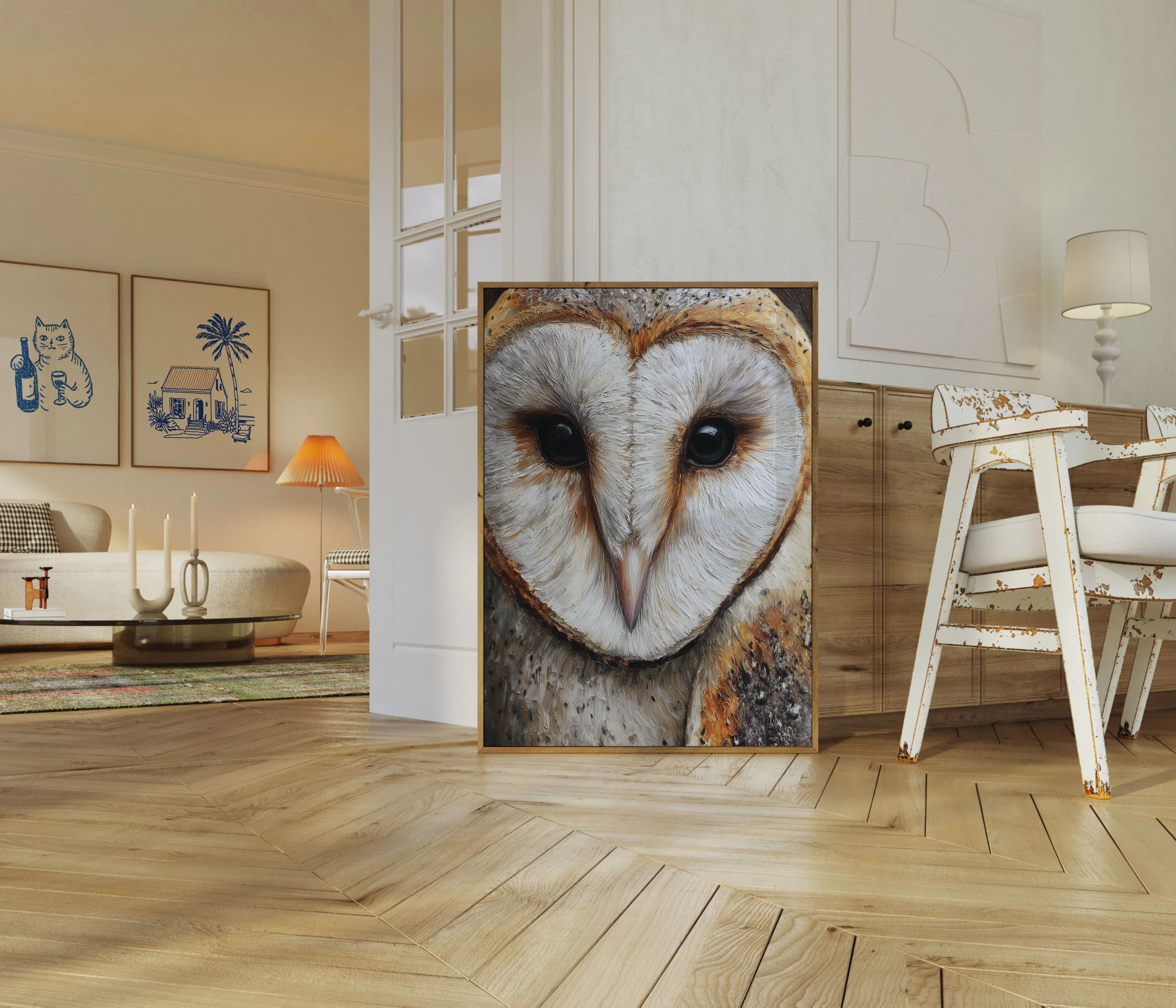 Barn Owl Portrait Close-up Poster - Image 5