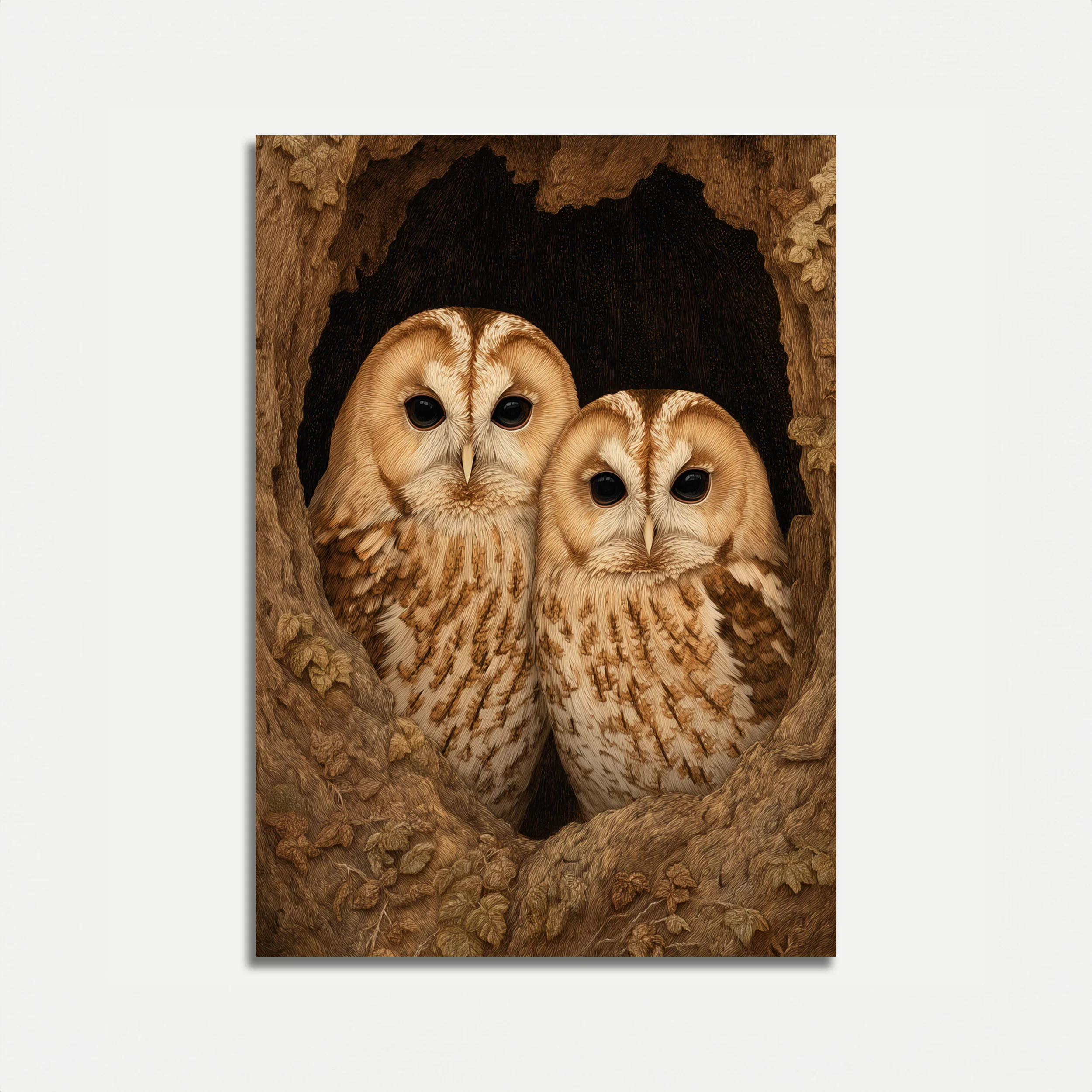 Barn Owls in Cave Poster