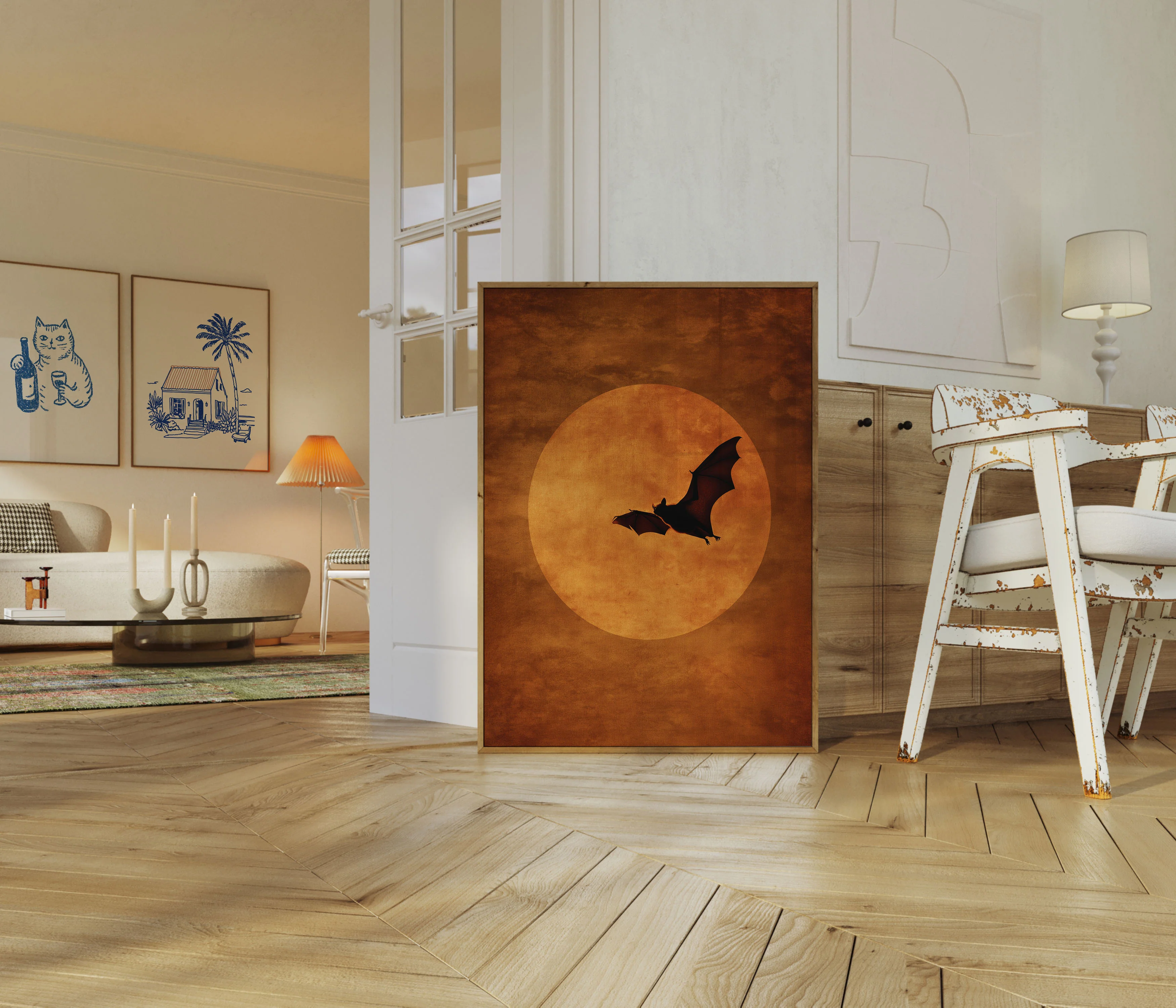 Bat Flying Under Moon Poster - Image 5