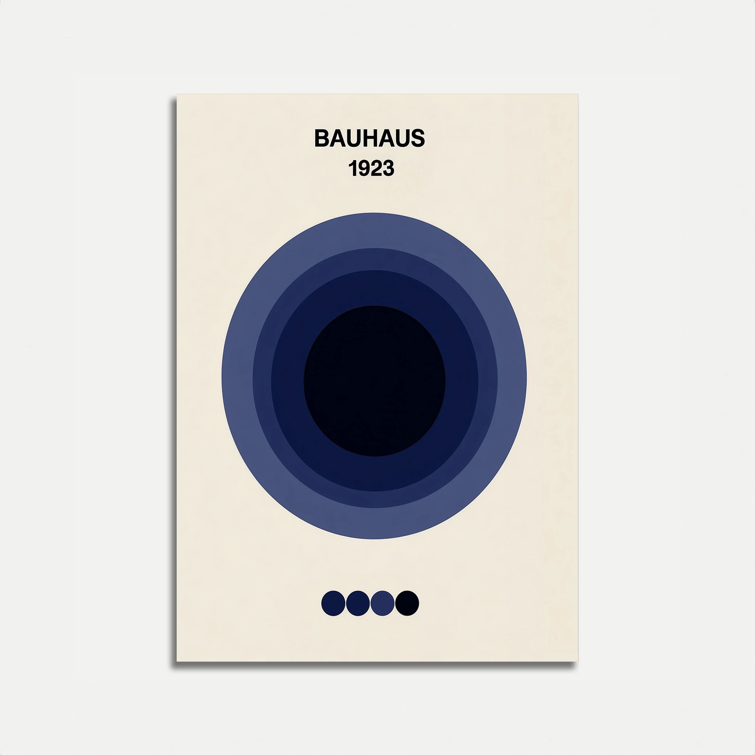 Bauhaus Blue Concentric Circles Poster