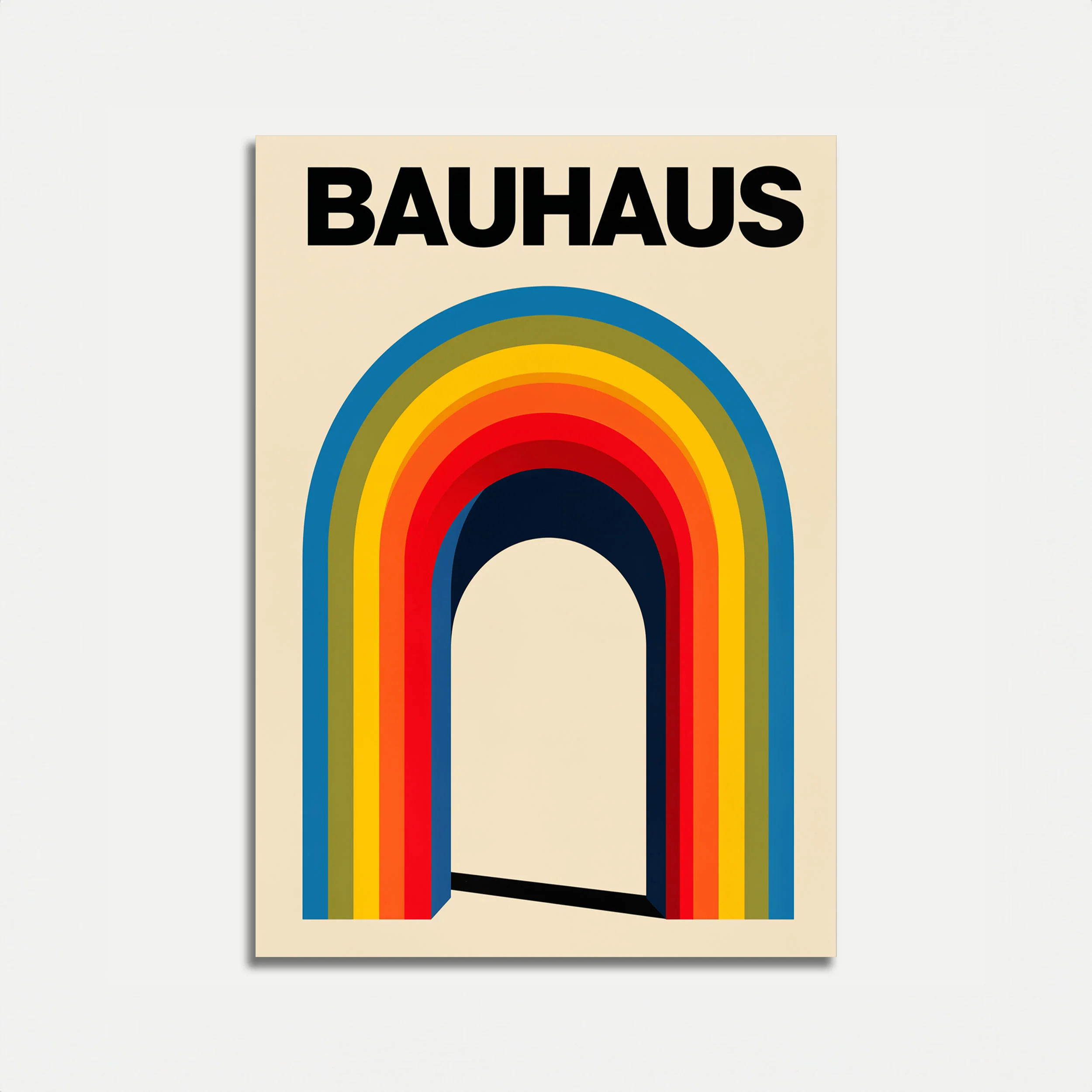 Bauhaus Geometric Arch Poster