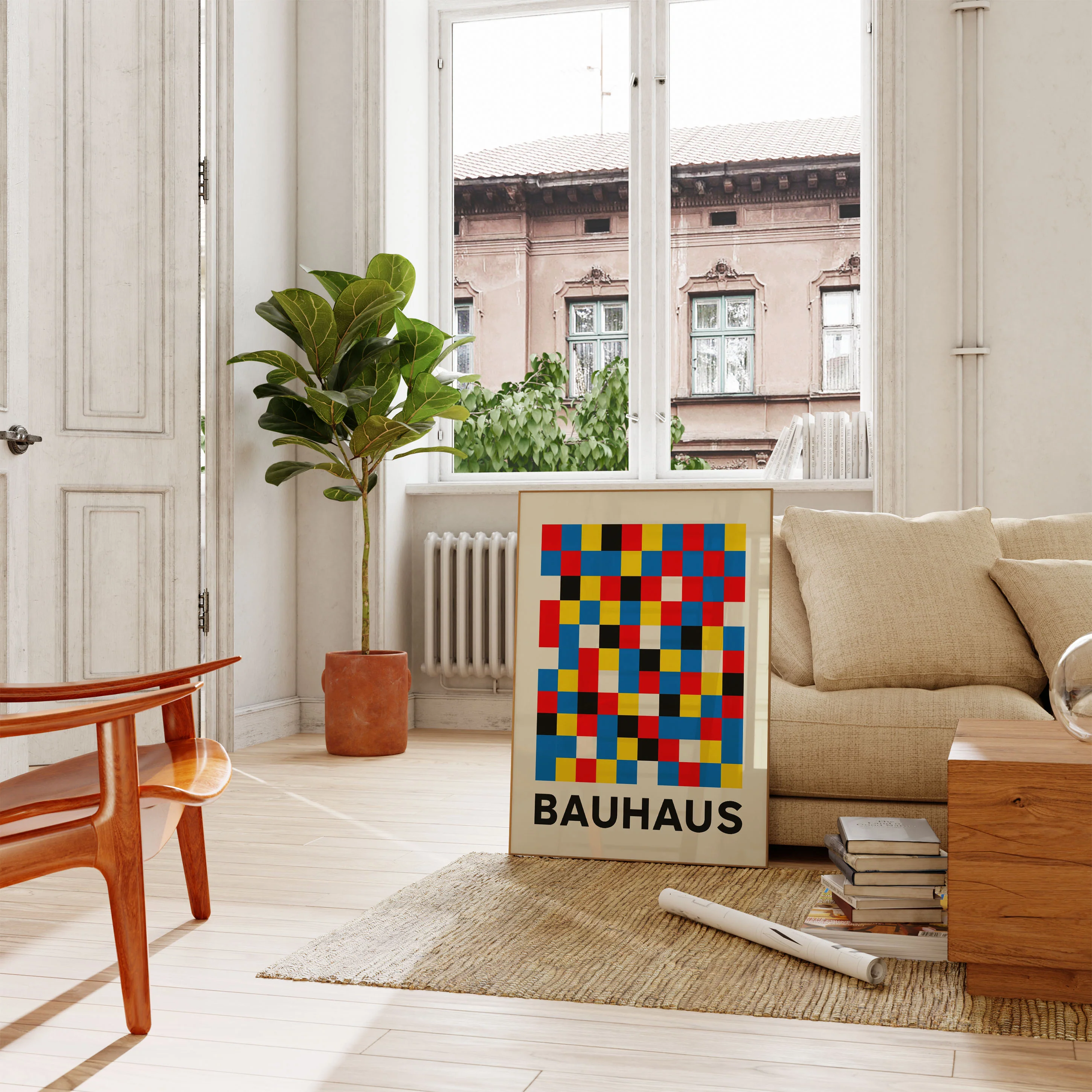 Bauhaus Geometric Color Grid Poster - Image 2