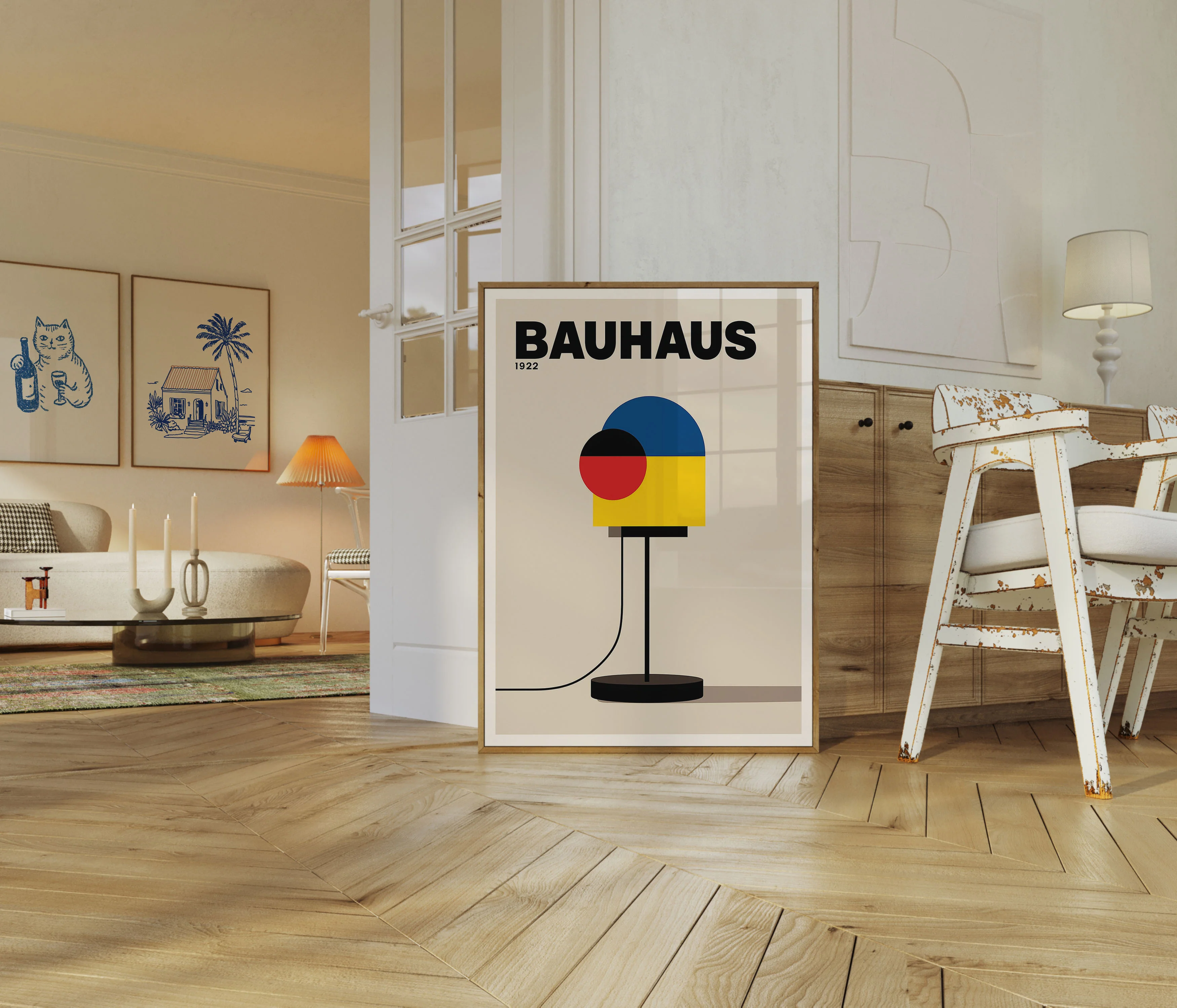 Bauhaus Geometric Table Lamp Poster - Image 5
