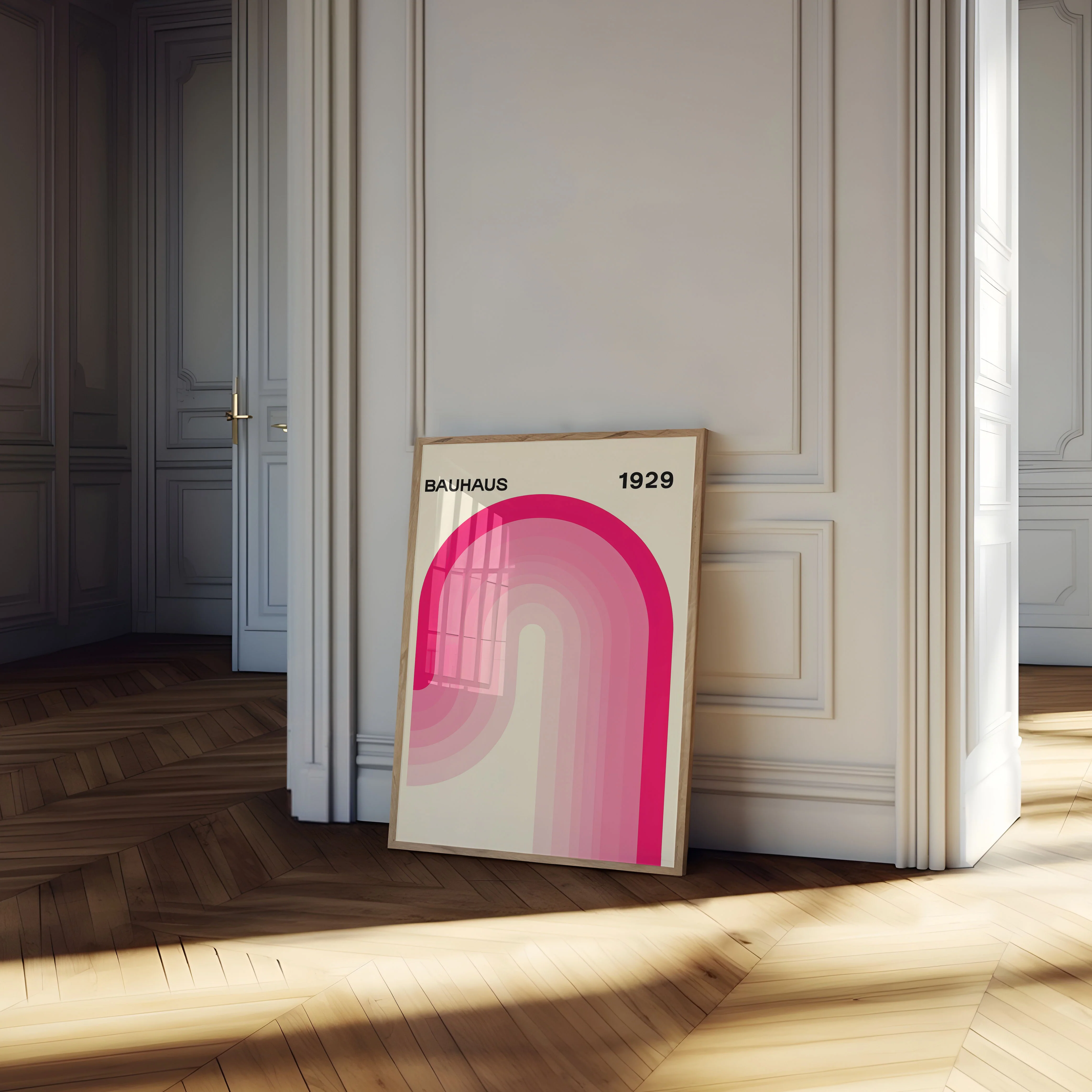 Bauhaus Pink Wave Poster - Image 4