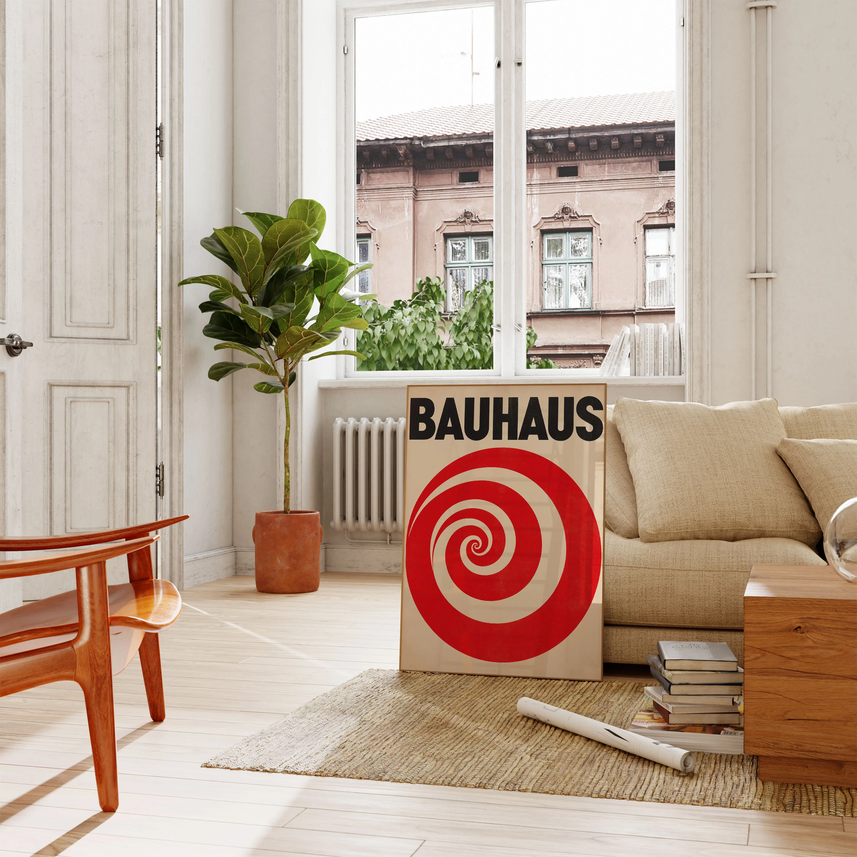 Bauhaus Spiral Red Poster - Image 2