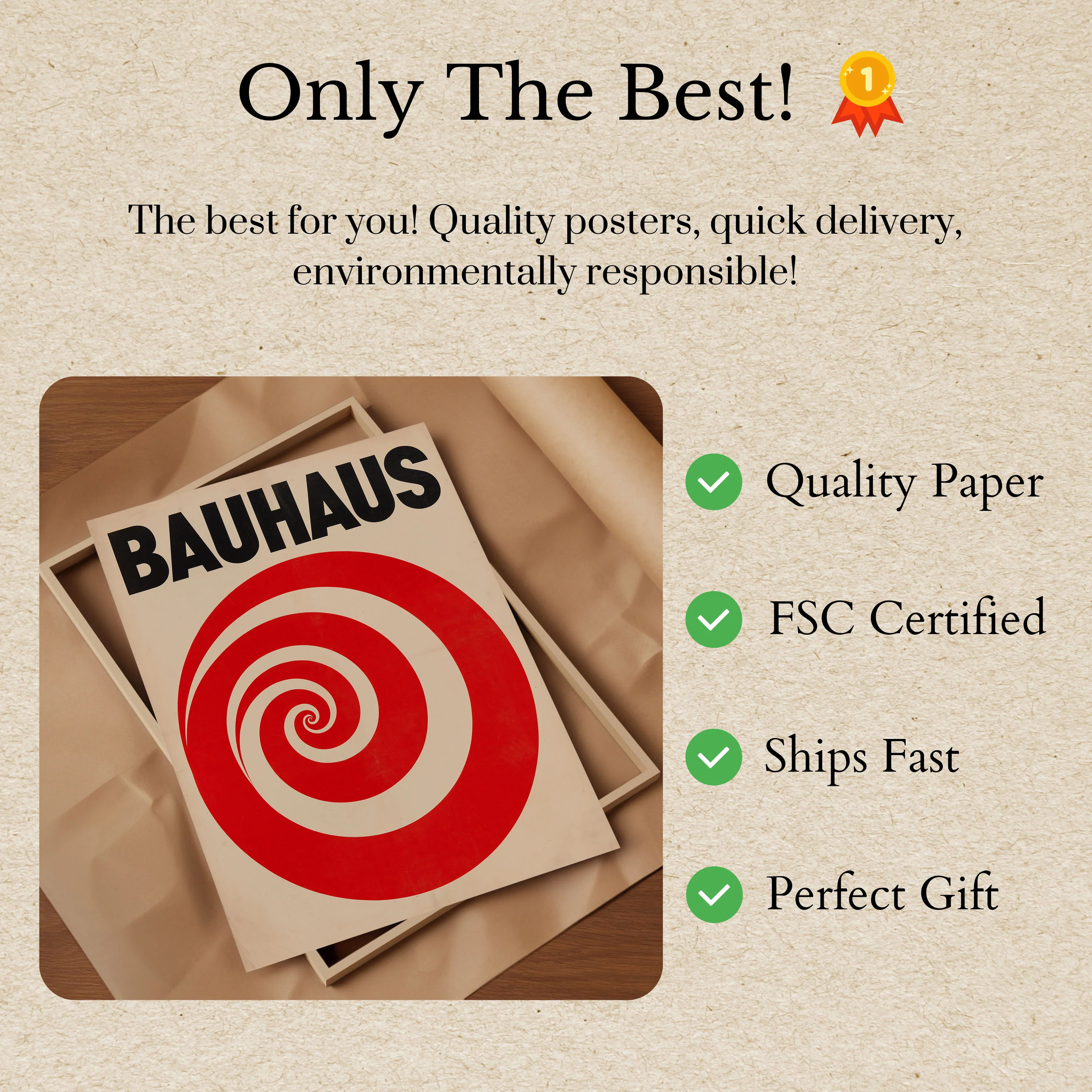 Bauhaus Spiral Red Poster - Image 3