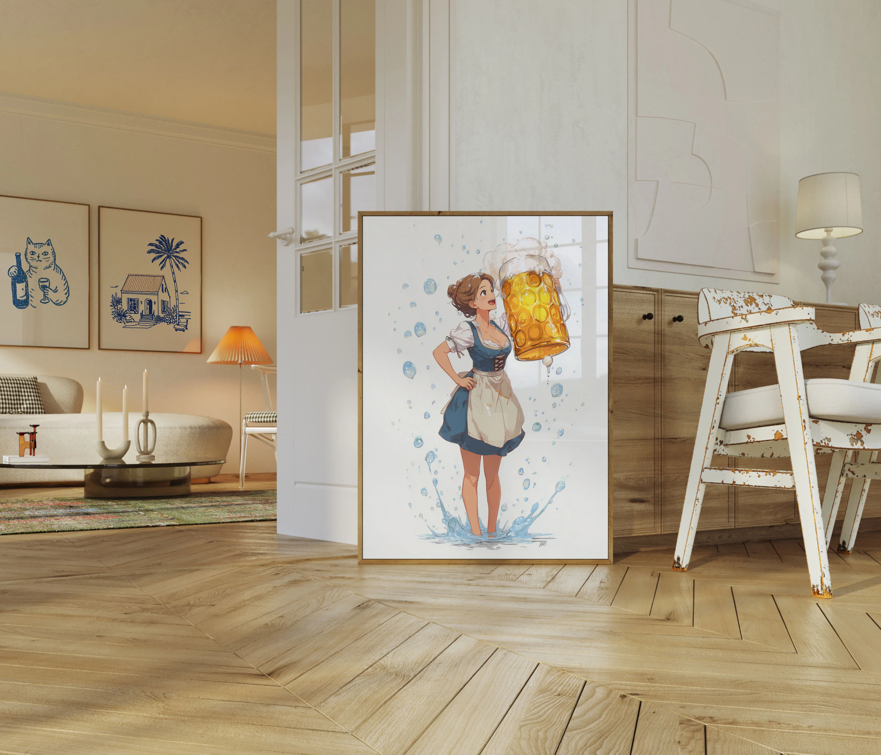 Bavarian Beer Splash Anime Poster - Image 5