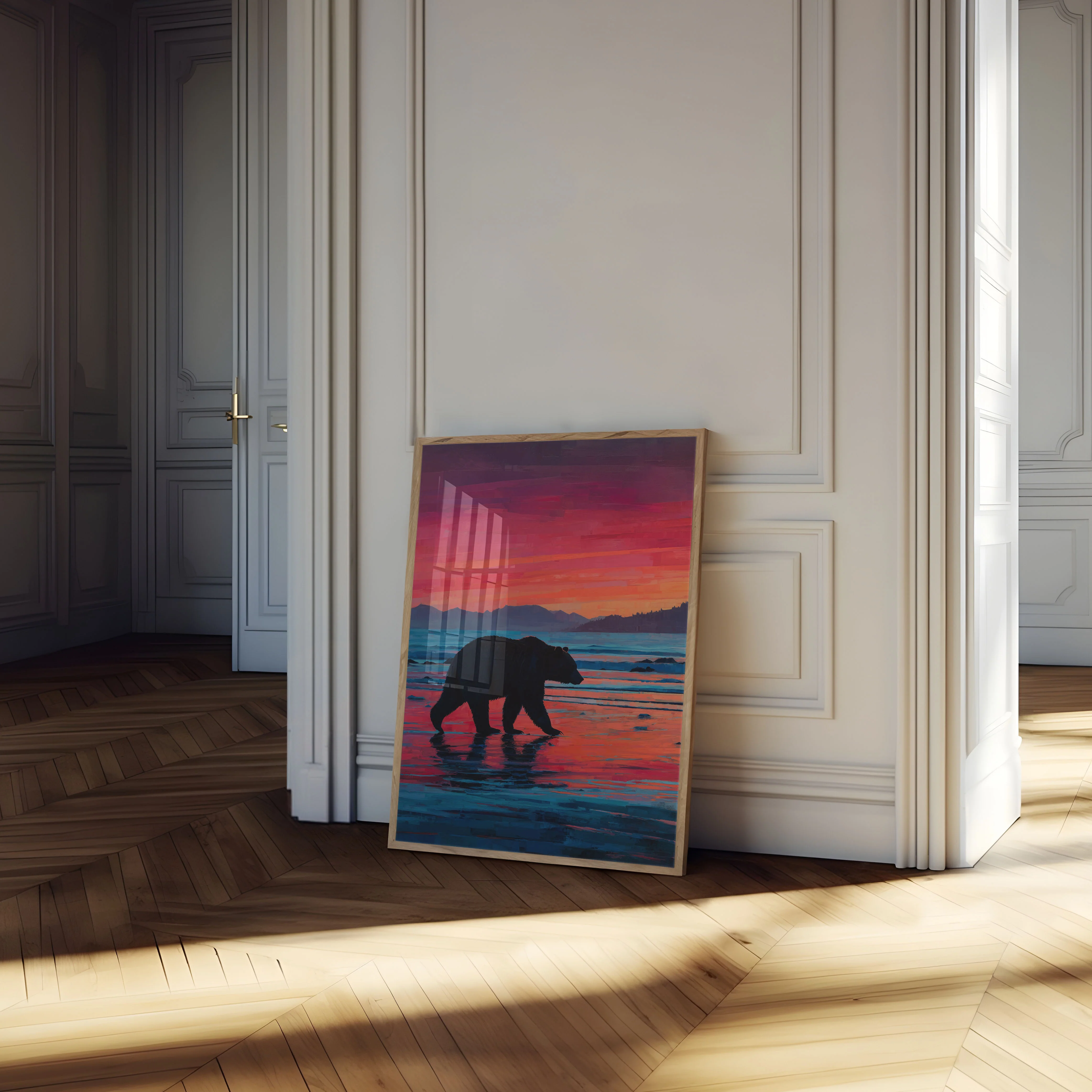 Bear at Sunset Beach Poster - Image 4