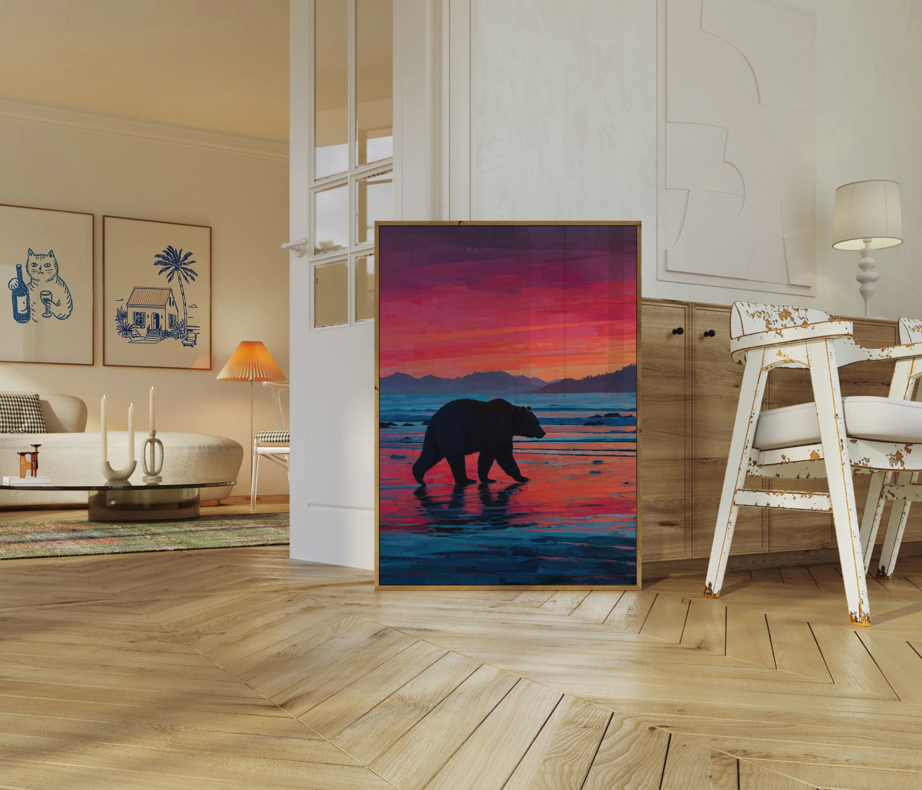 Bear at Sunset Beach Poster - Image 5
