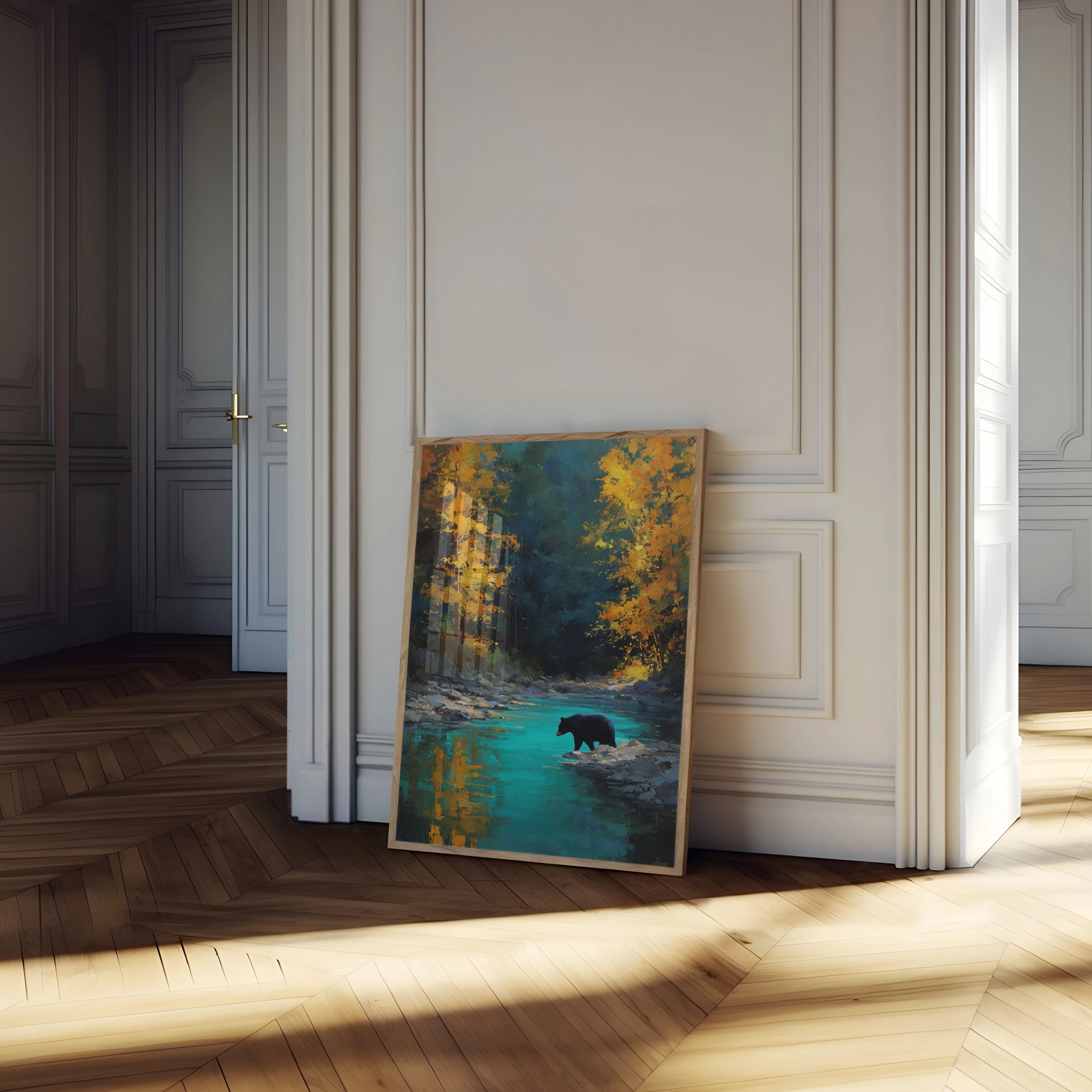 Bear by Turquoise Stream Poster - Image 4