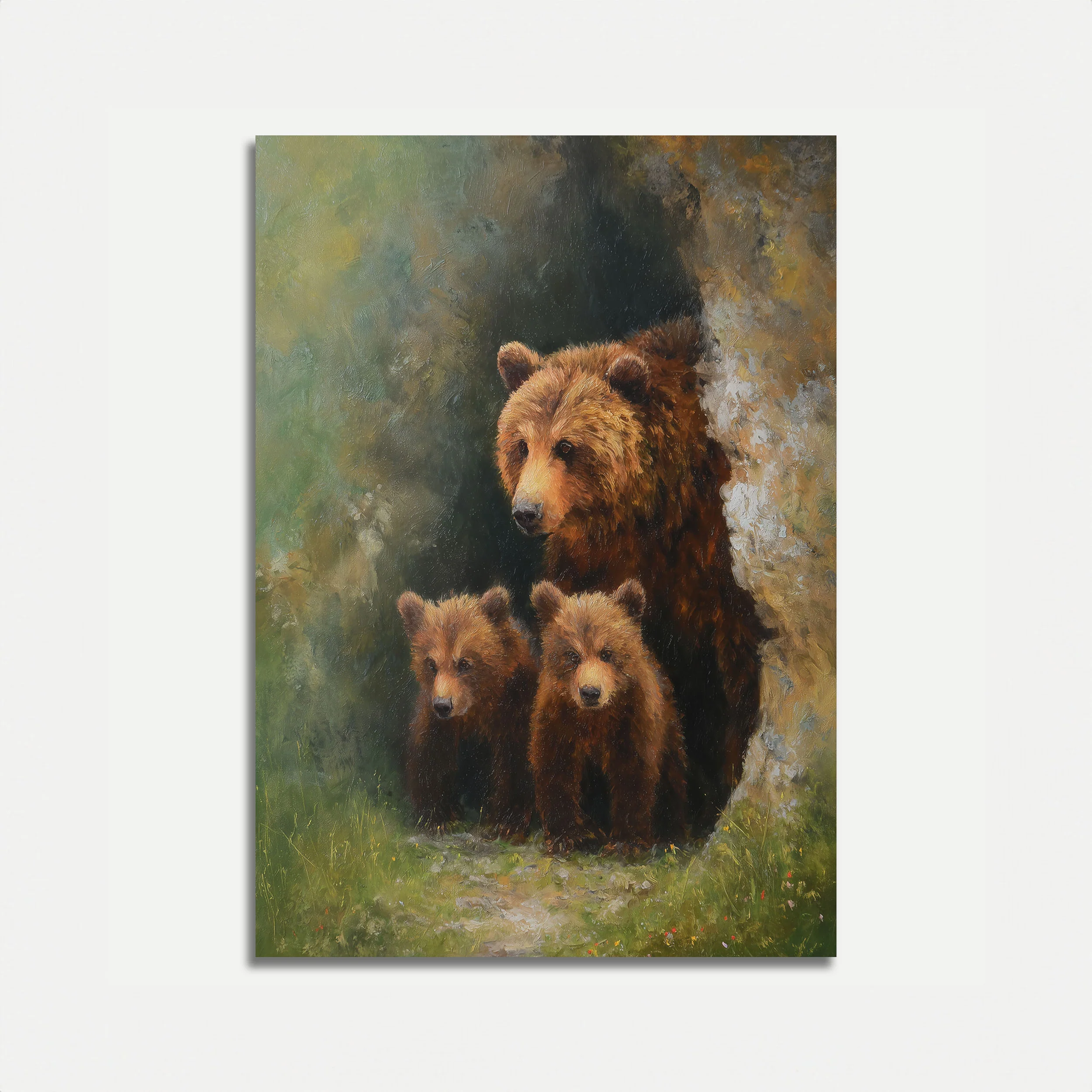Bear Family in Nature Poster