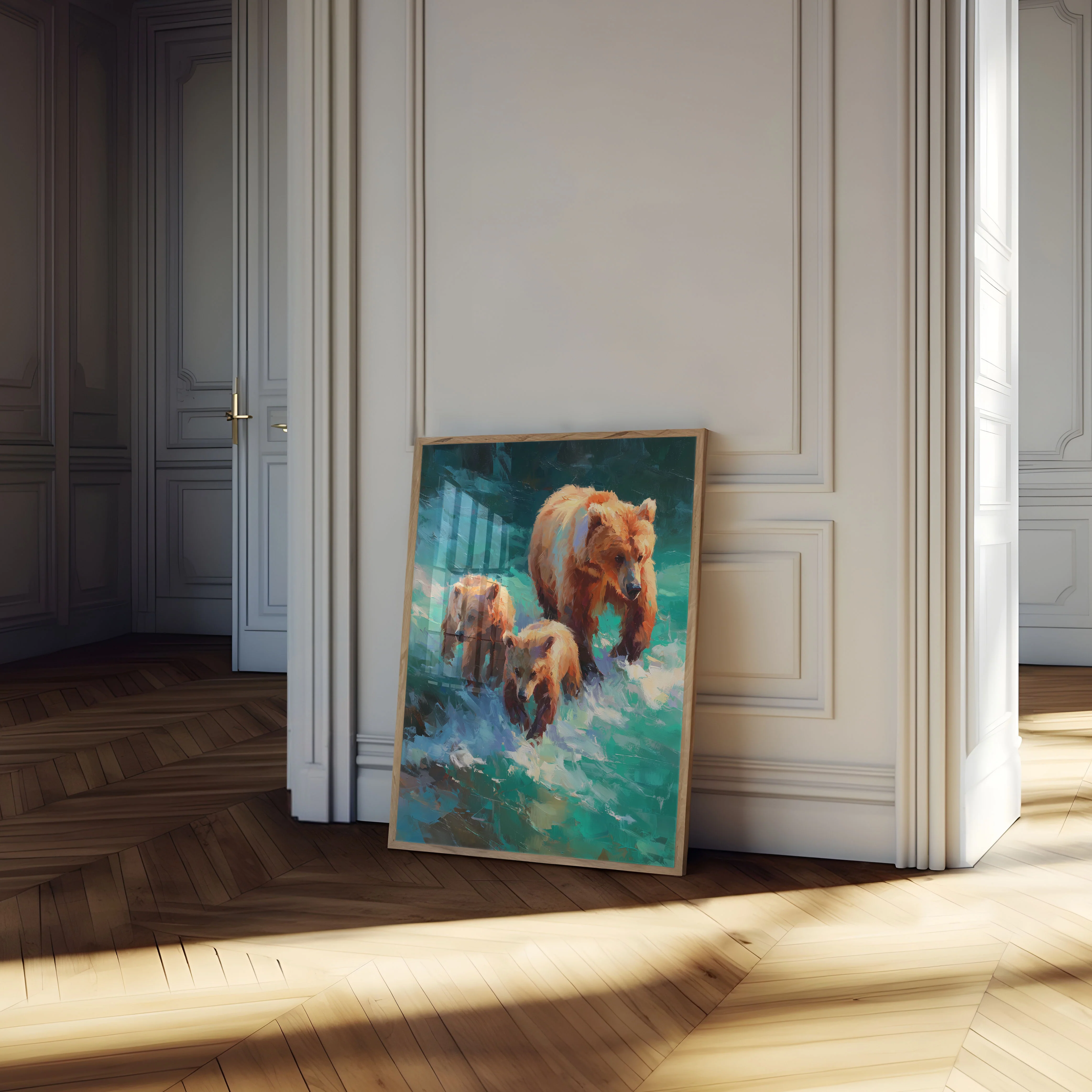 Bear Family in Turquoise Waters Poster - Image 4