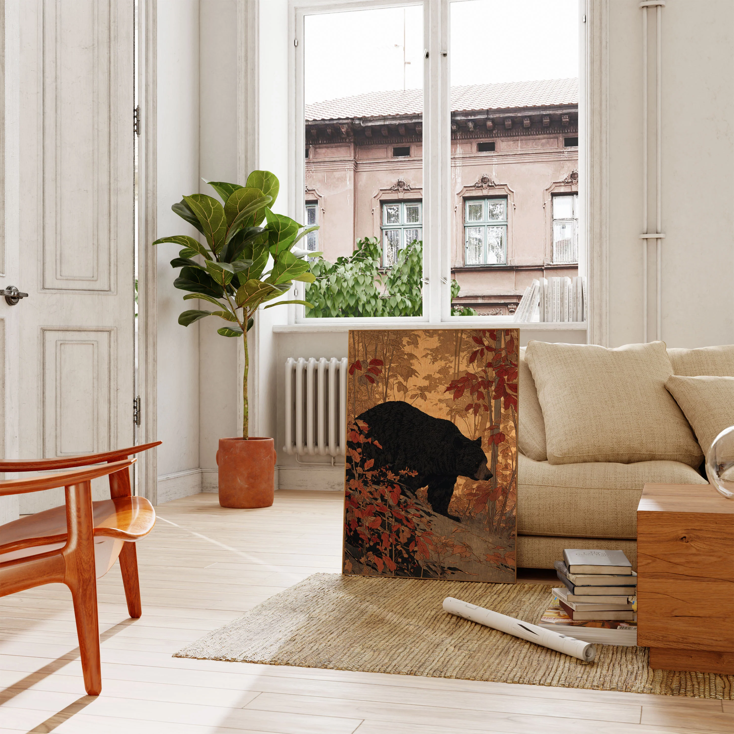 Bear in Autumn Forest Poster - Image 2