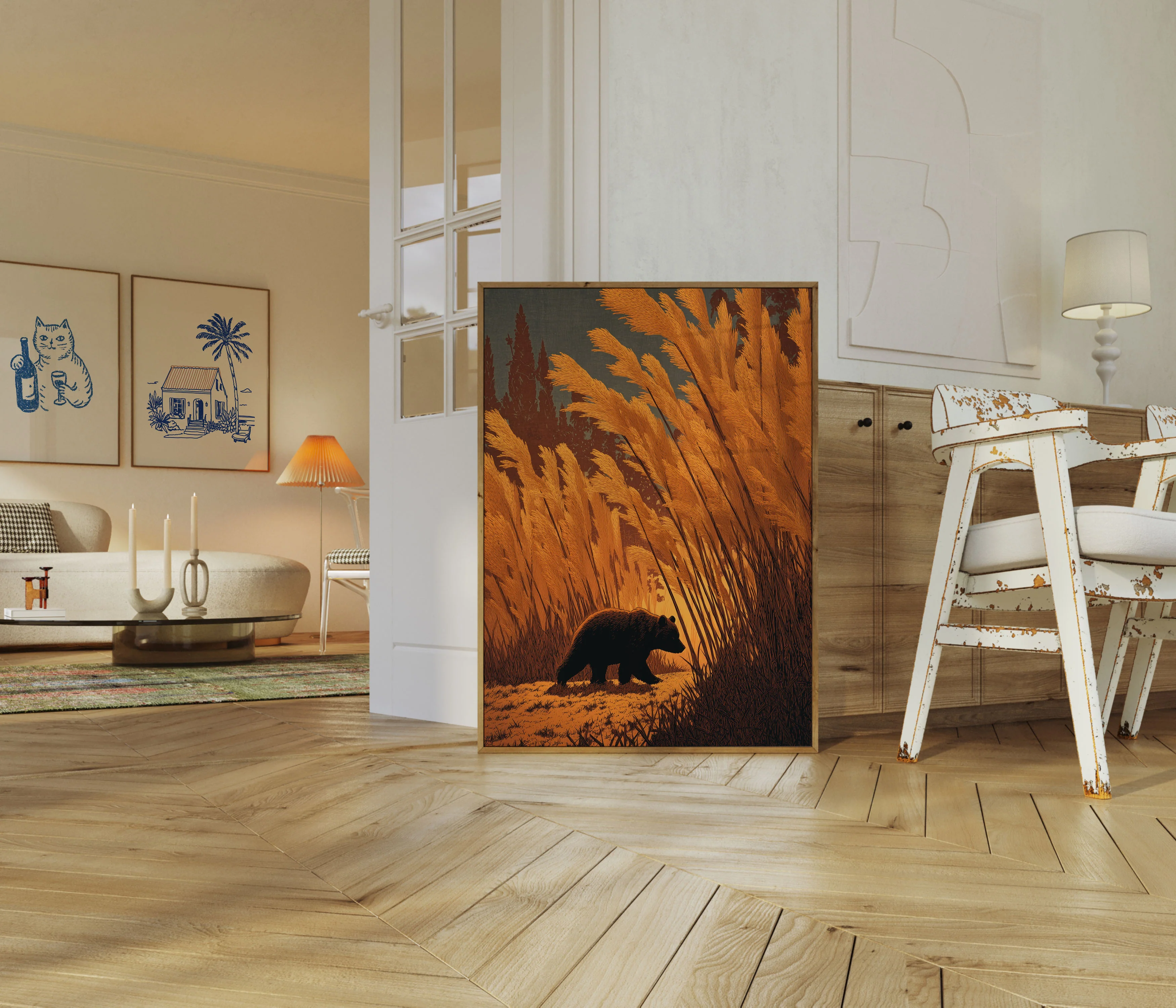 Bear in Golden Reeds Poster - Image 5