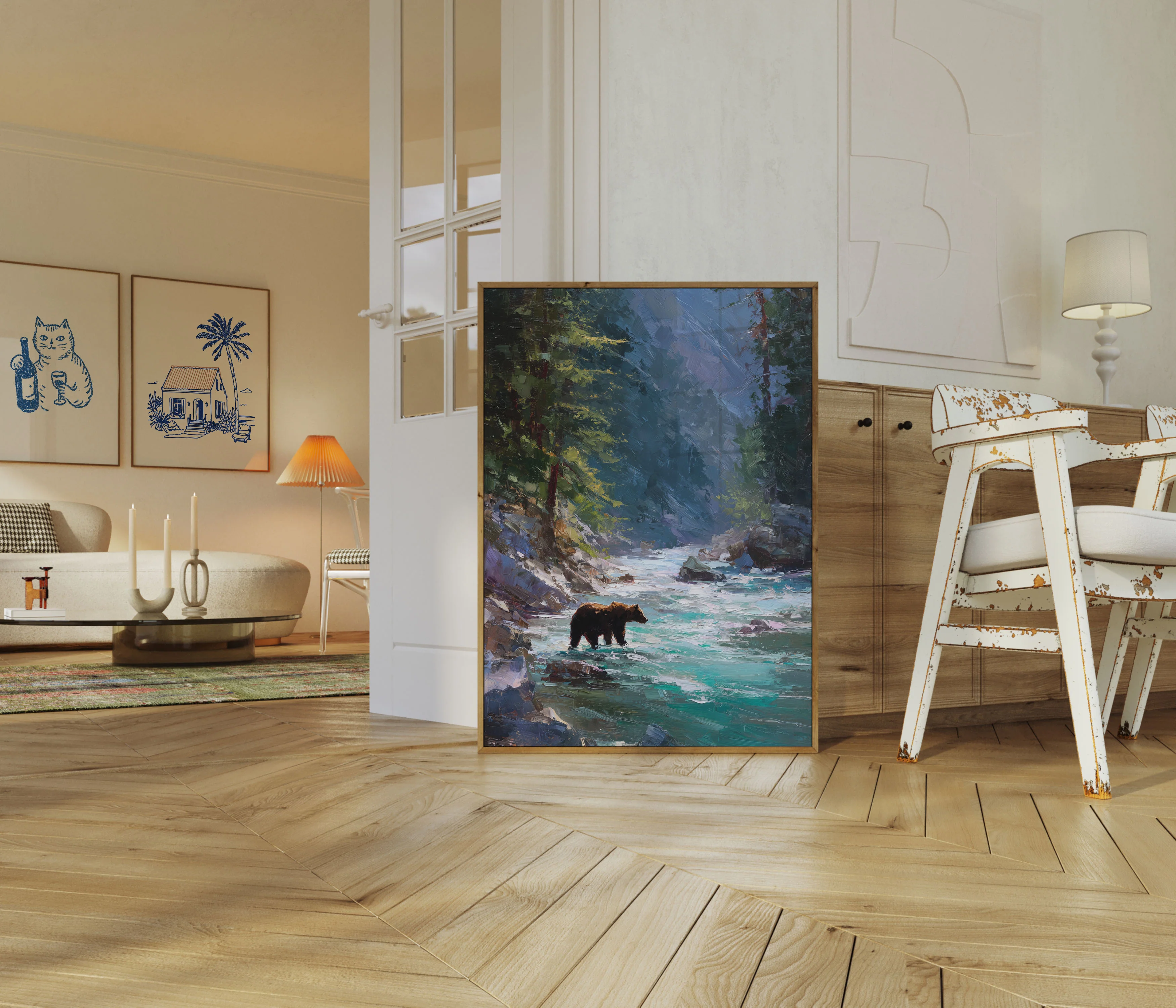 Bear in Mountain Stream Poster - Image 5