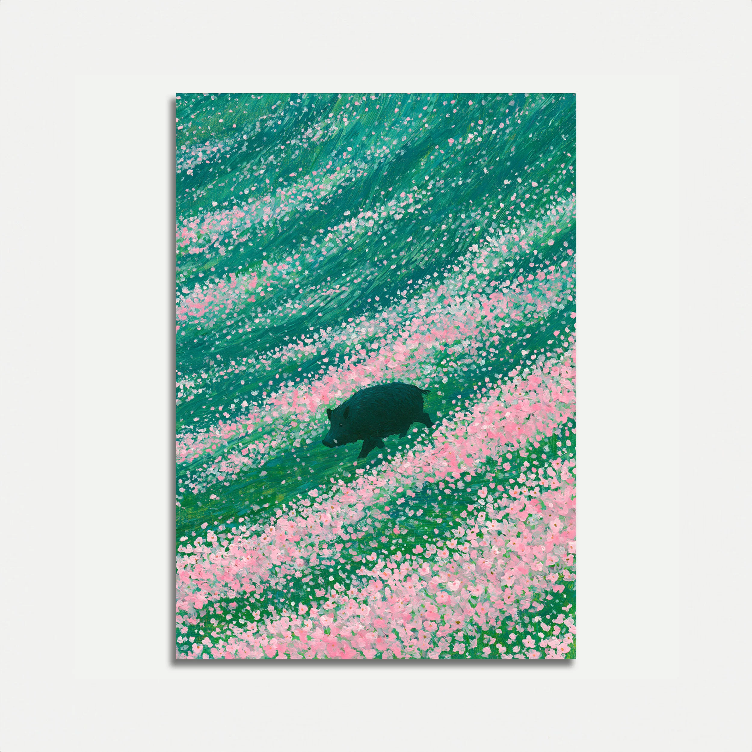 Bear in Wildflower Field Poster