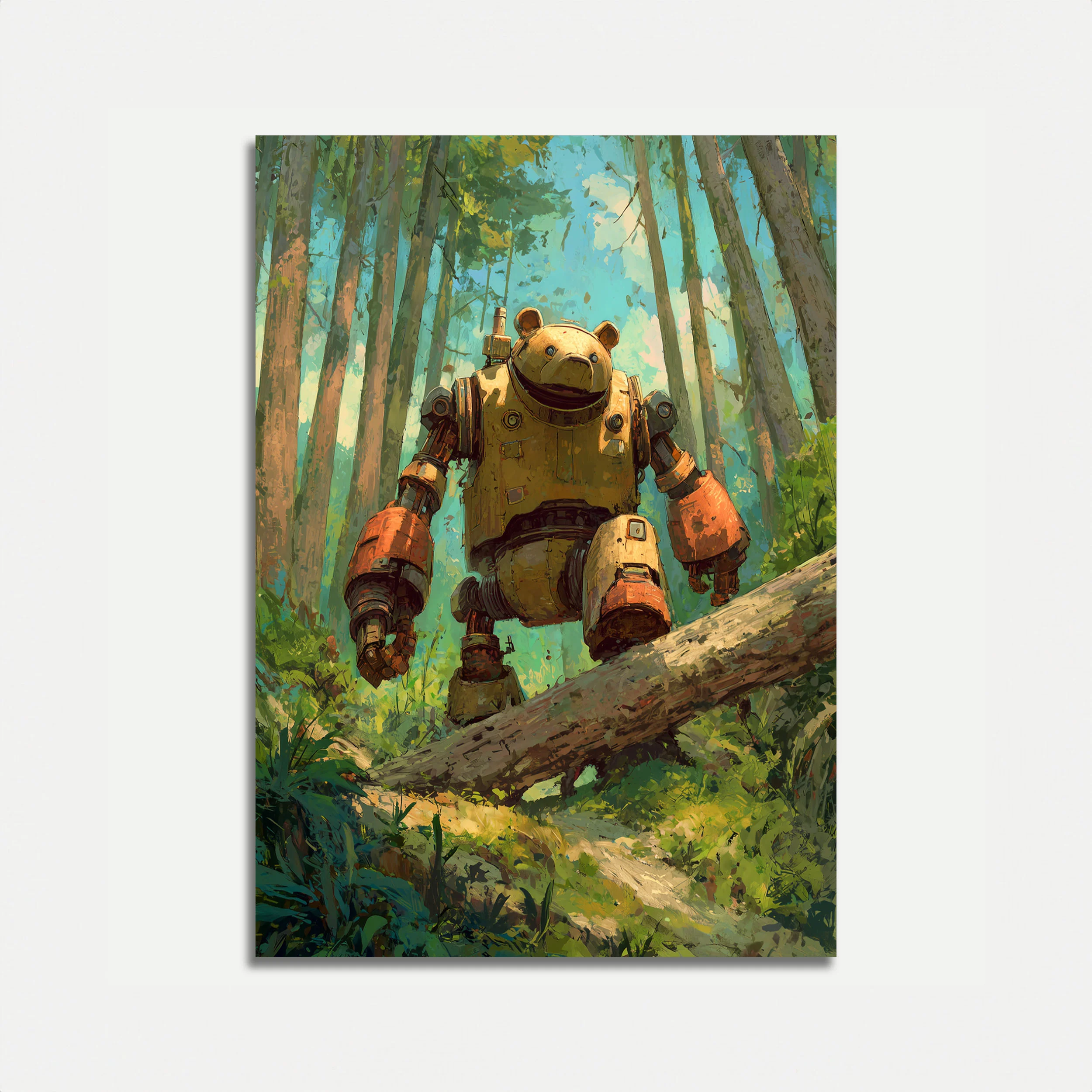 Bear Robot in Forest Poster