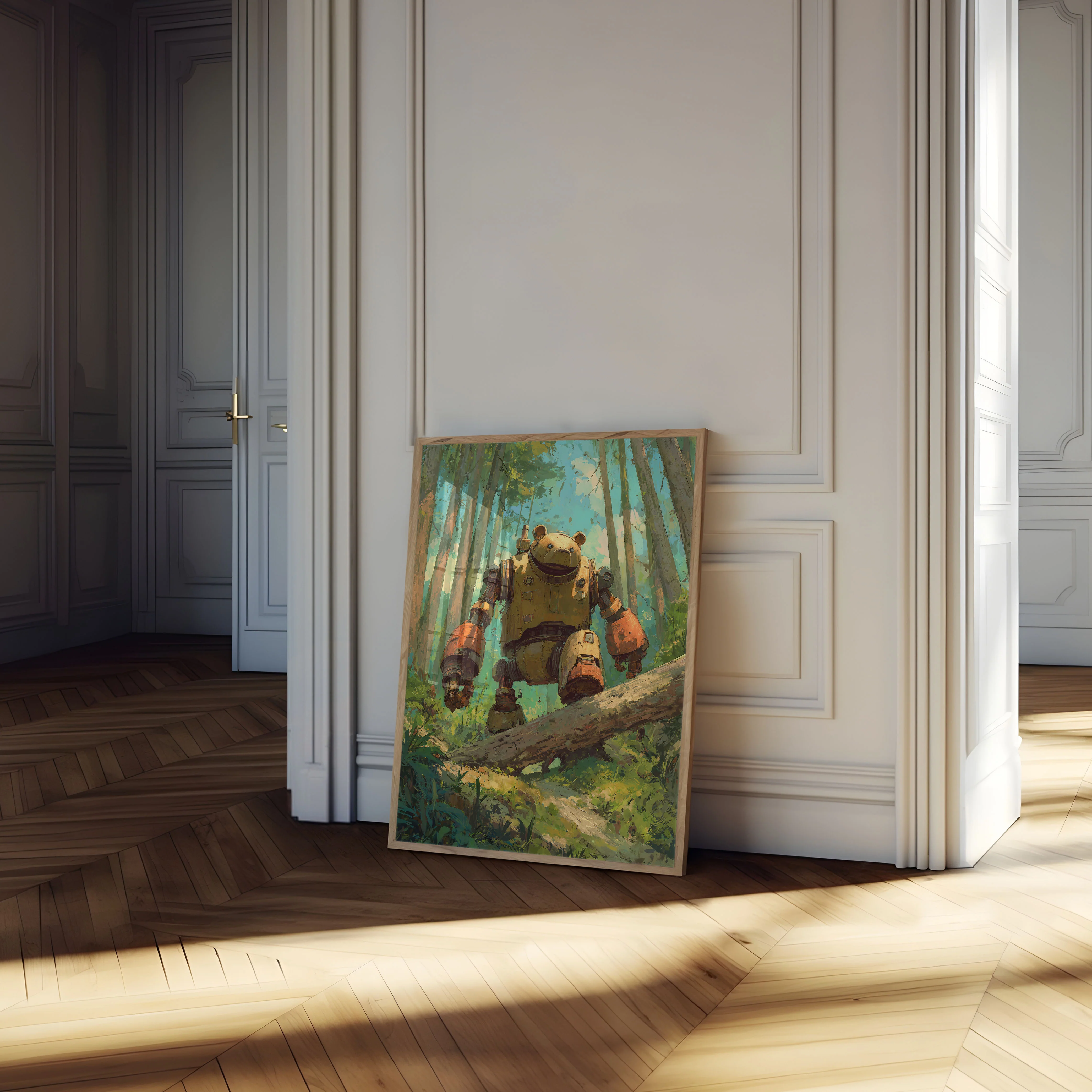 Bear Robot in Forest Poster - Image 4