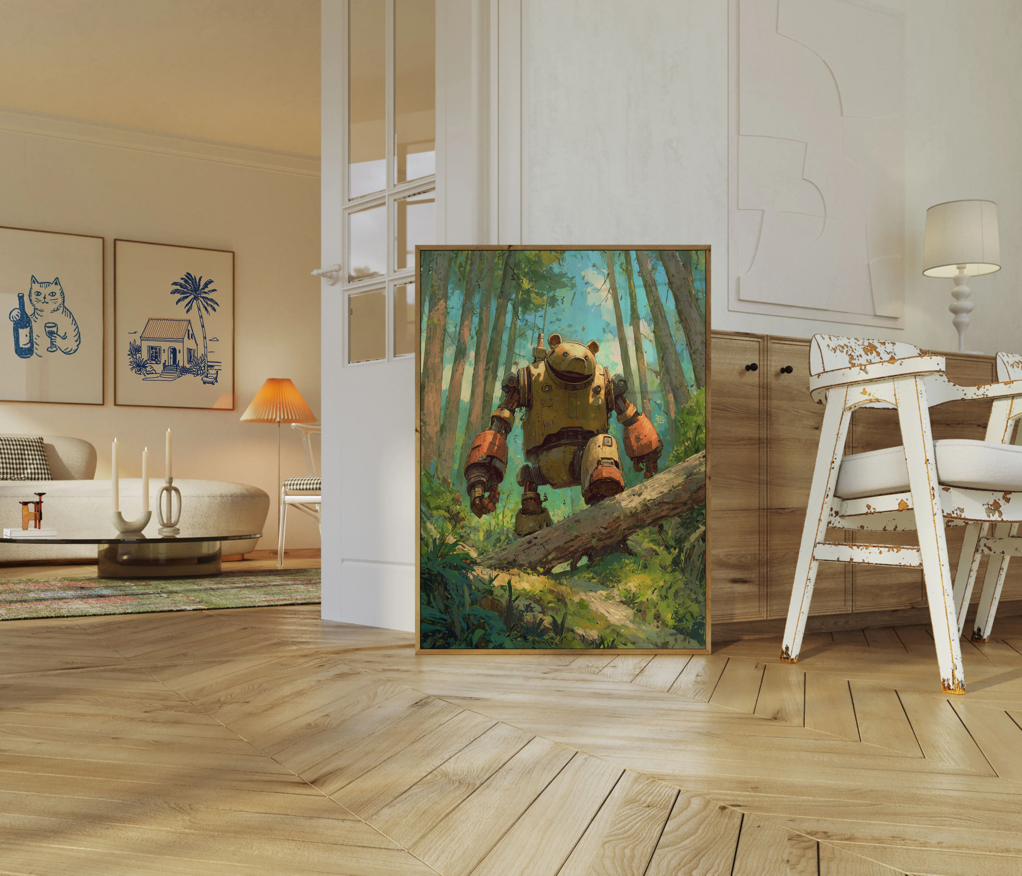 Bear Robot in Forest Poster - Image 5