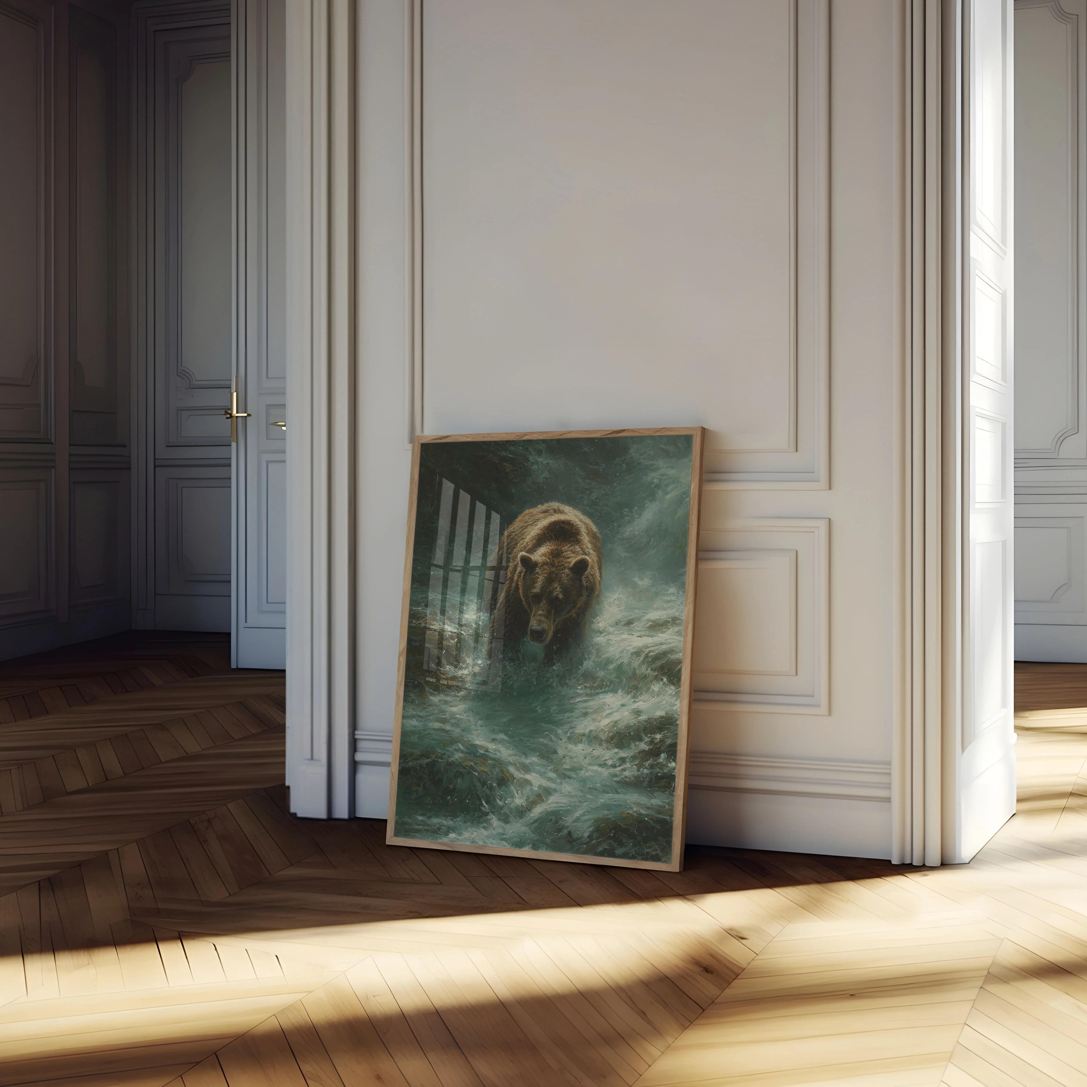Bear Wading Through River Poster - Image 4