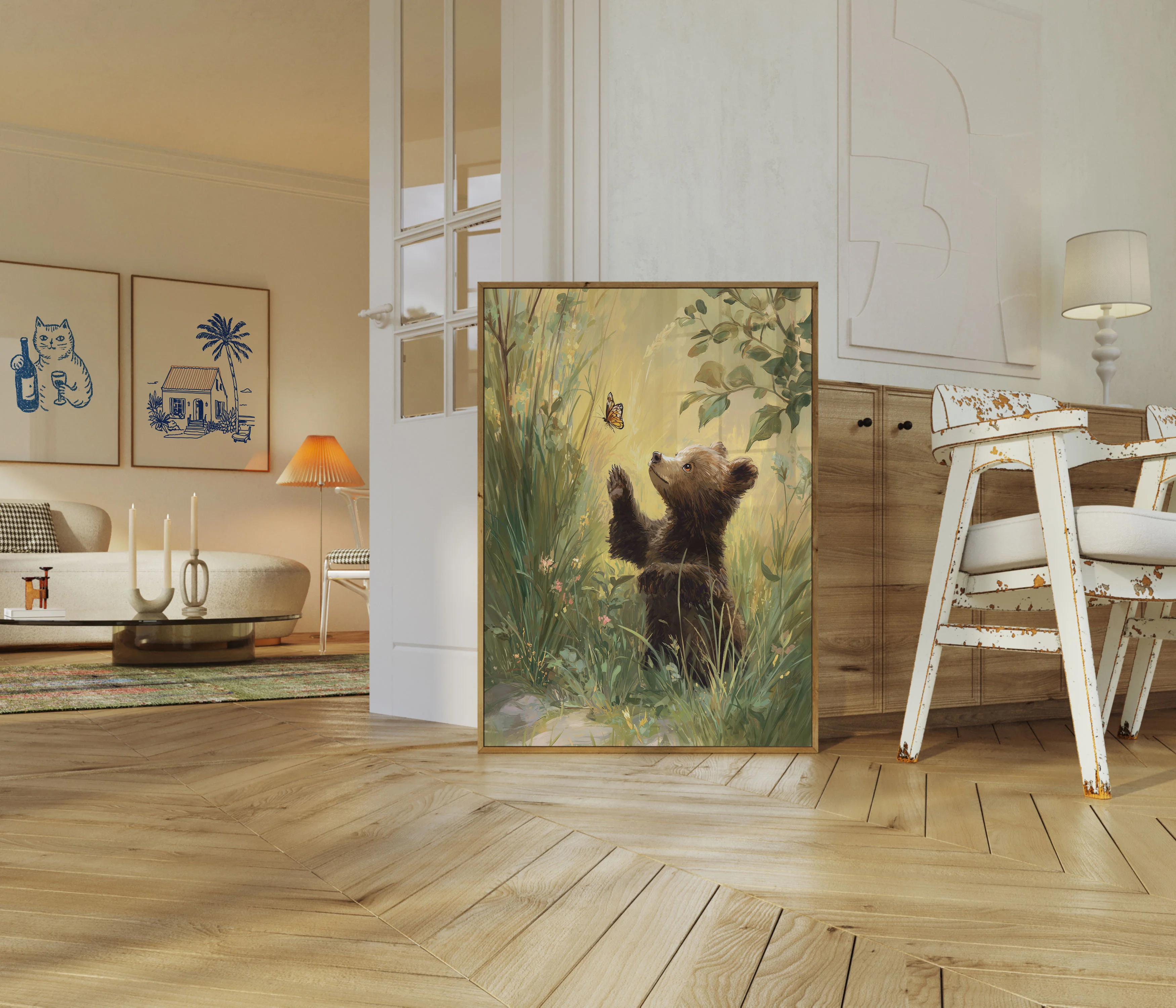 Bear Watching Butterfly Poster - Image 5