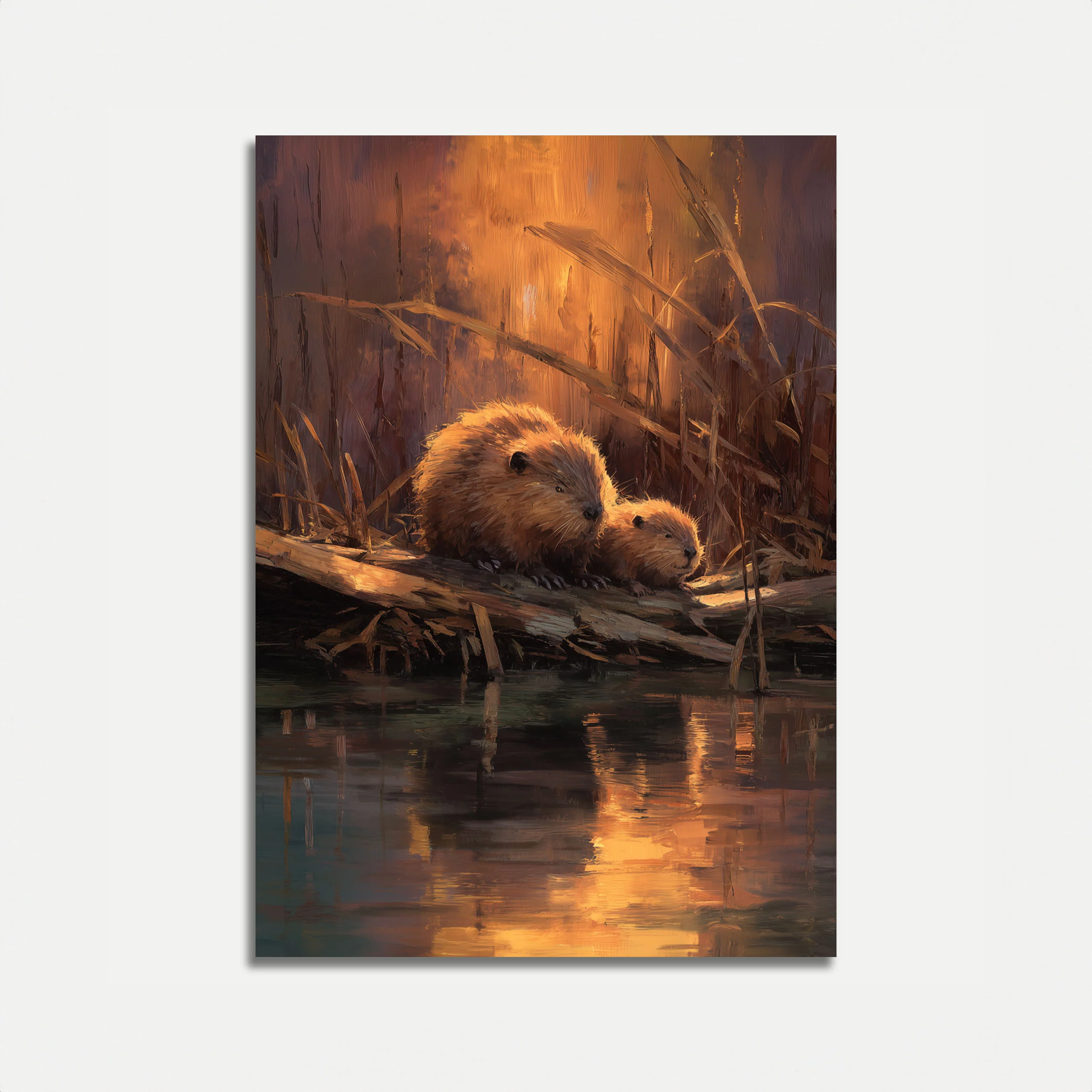 Beavers by Golden Sunset Poster