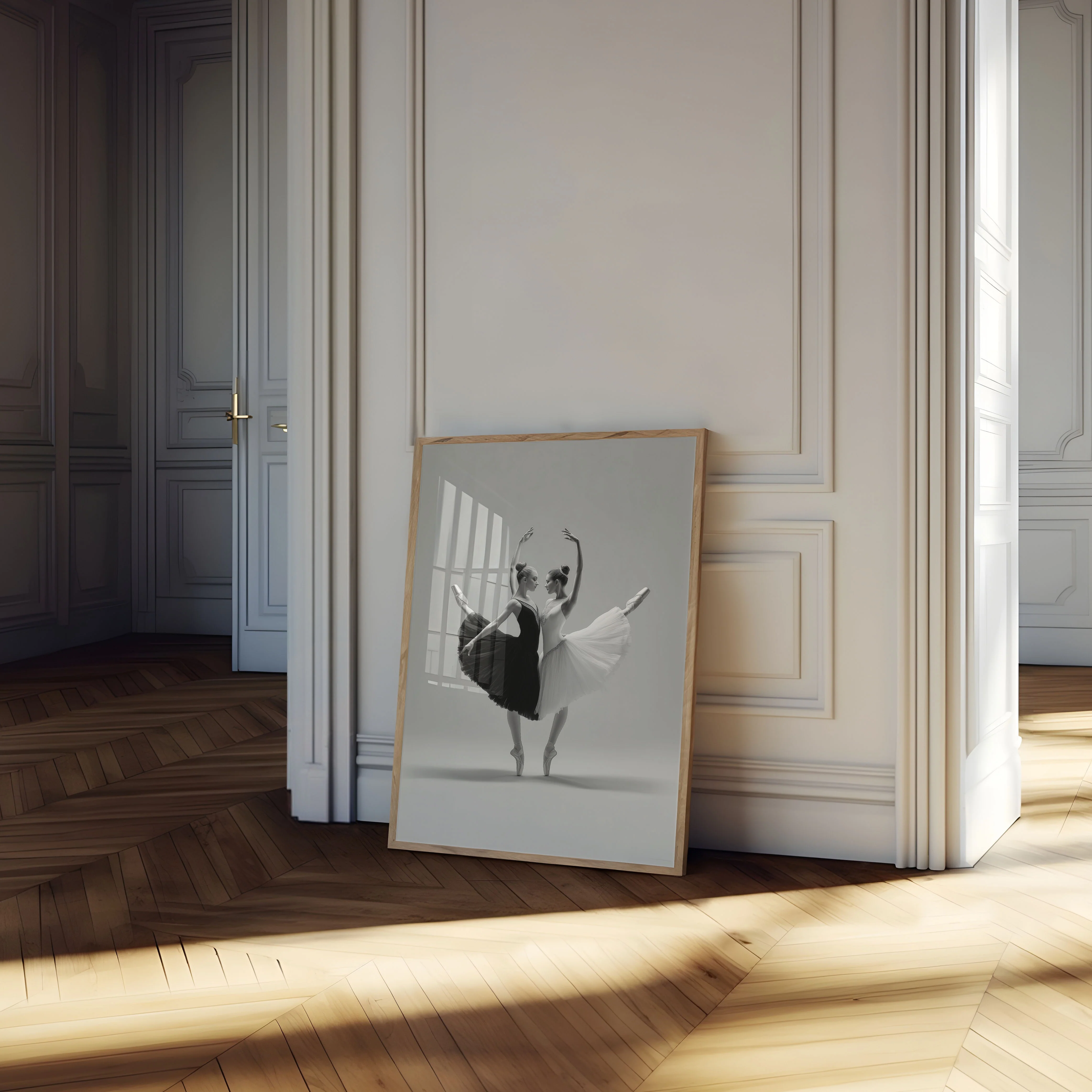 Black and White Ballet Dancers Poster - Image 4
