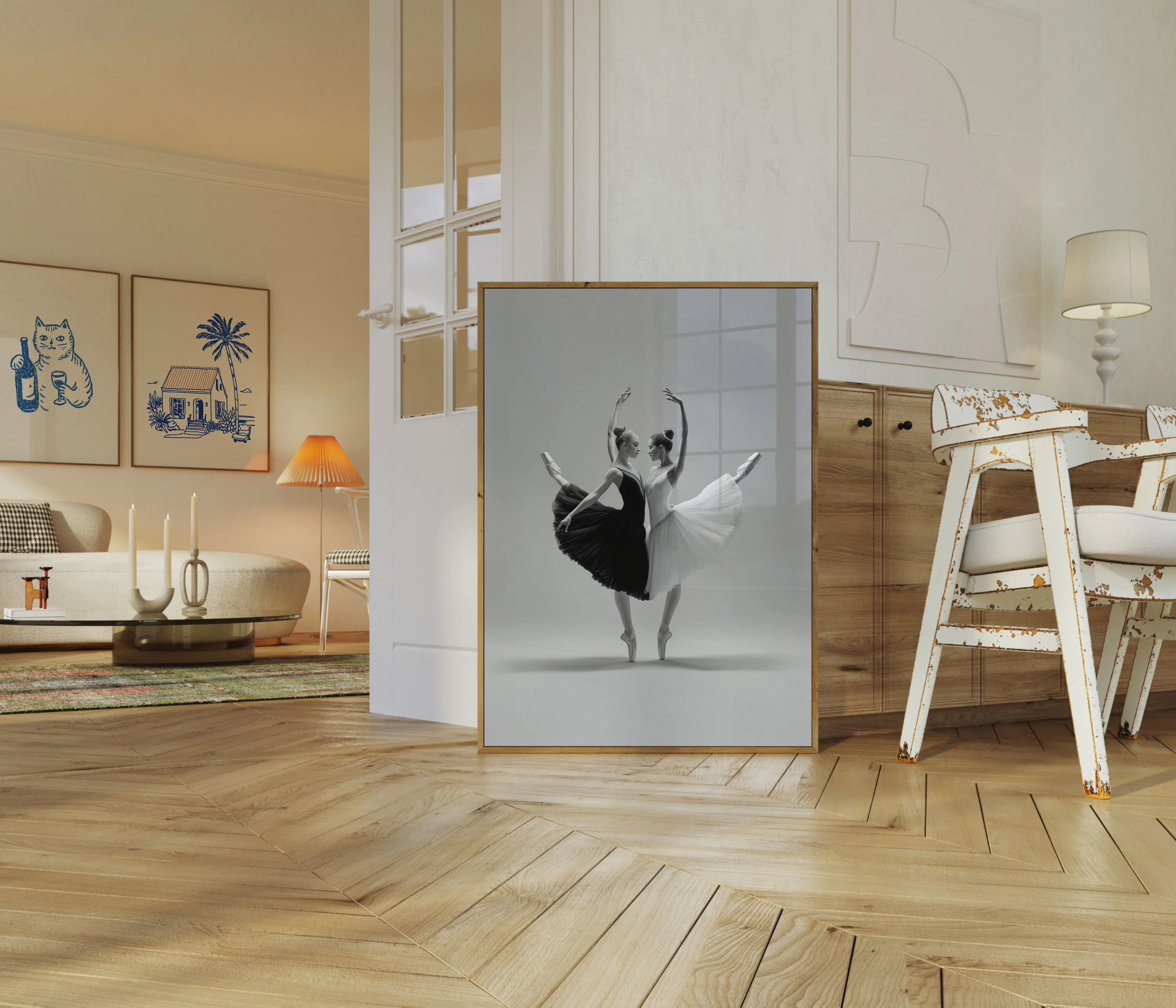 Black and White Ballet Dancers Poster - Image 5