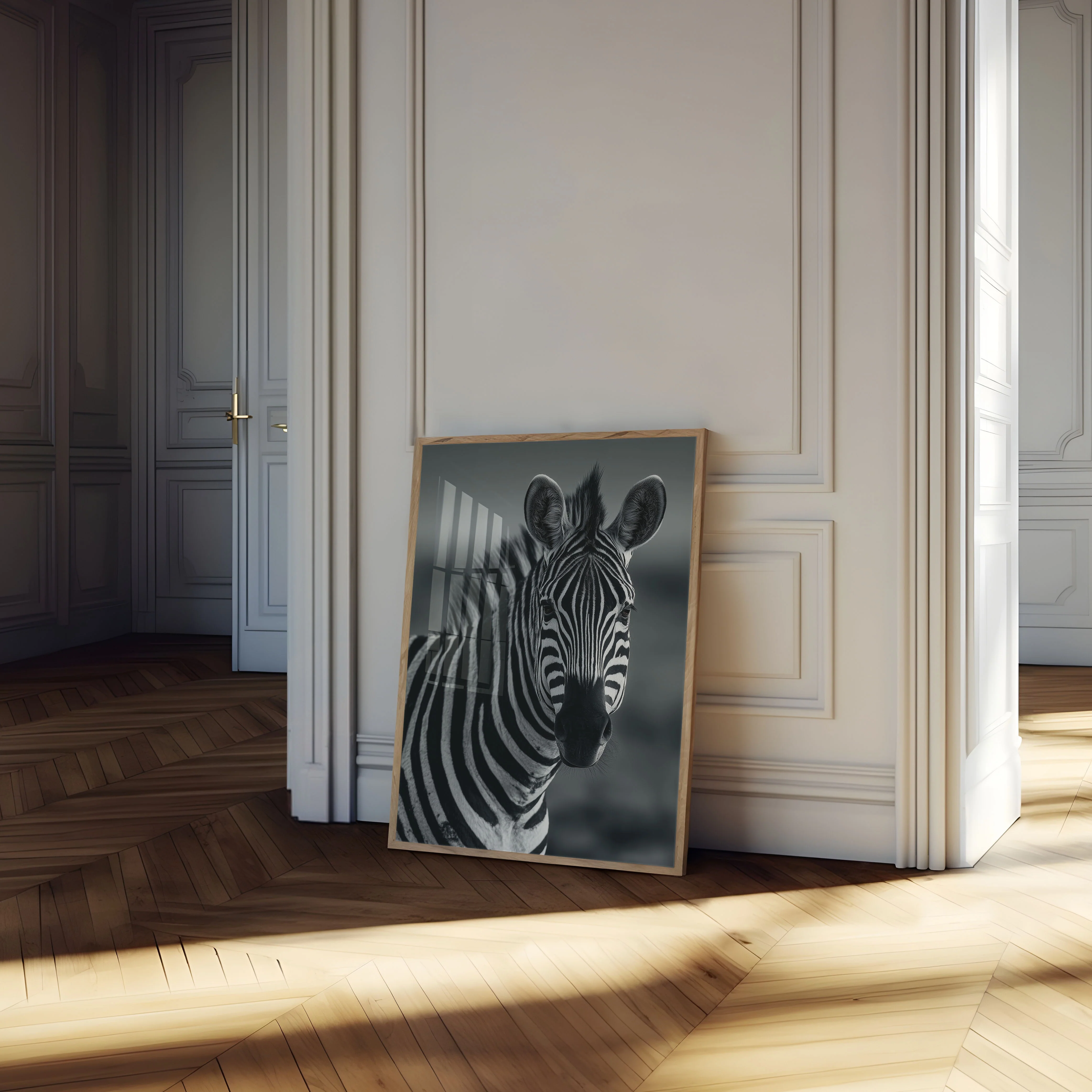 Black and White Zebra Portrait Poster - Image 4